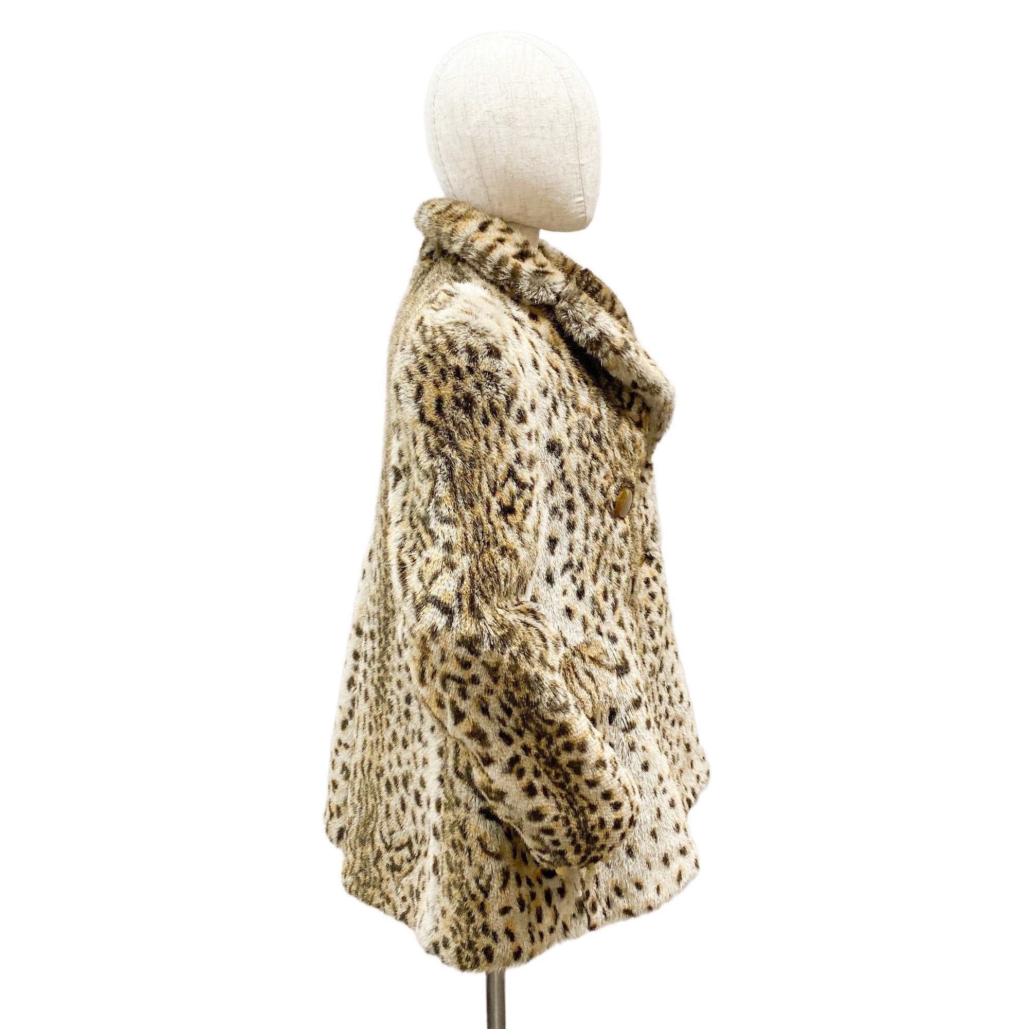 Size 10 US Beige Leopard Faux Fur Jacket