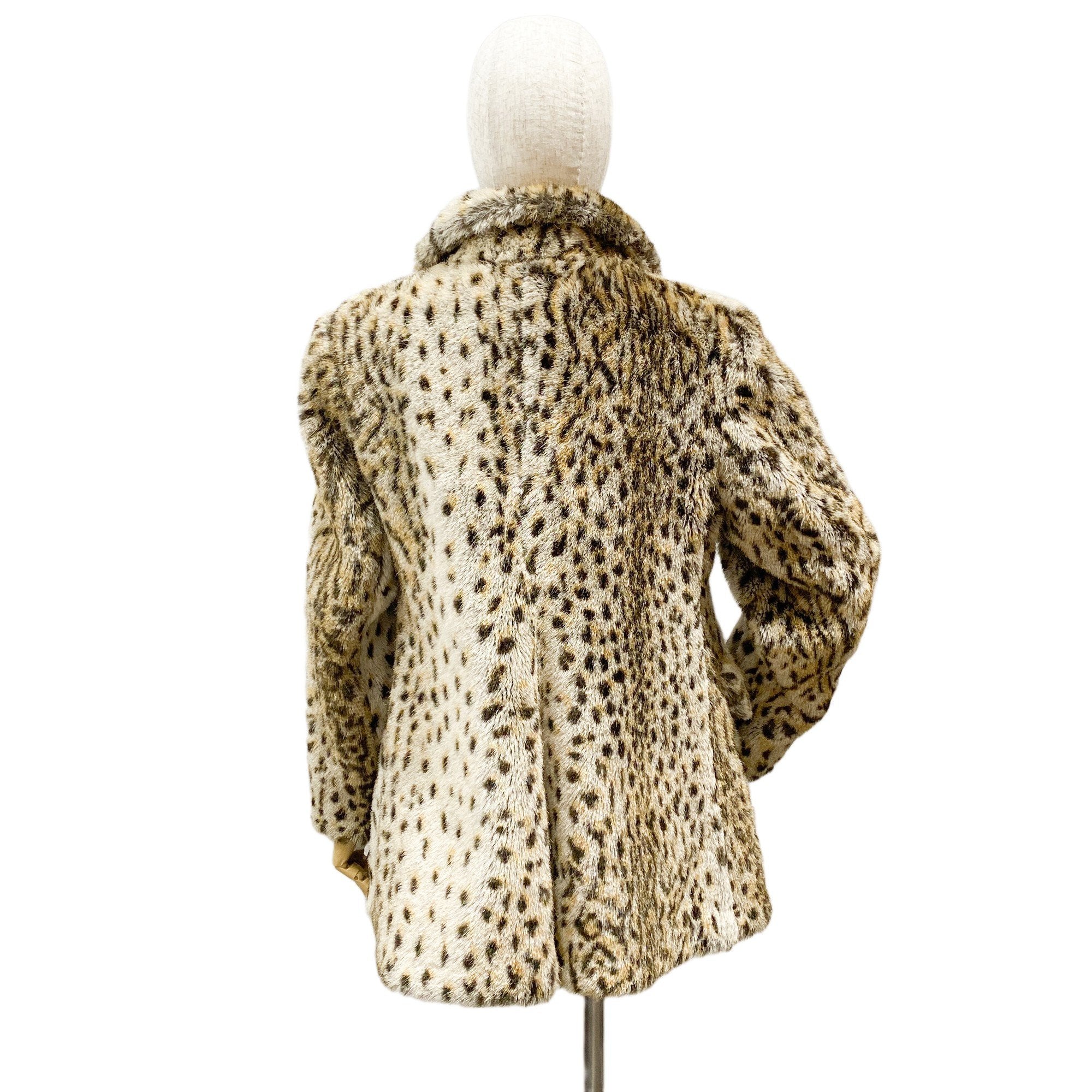 Size 10 US Beige Leopard Faux Fur Jacket