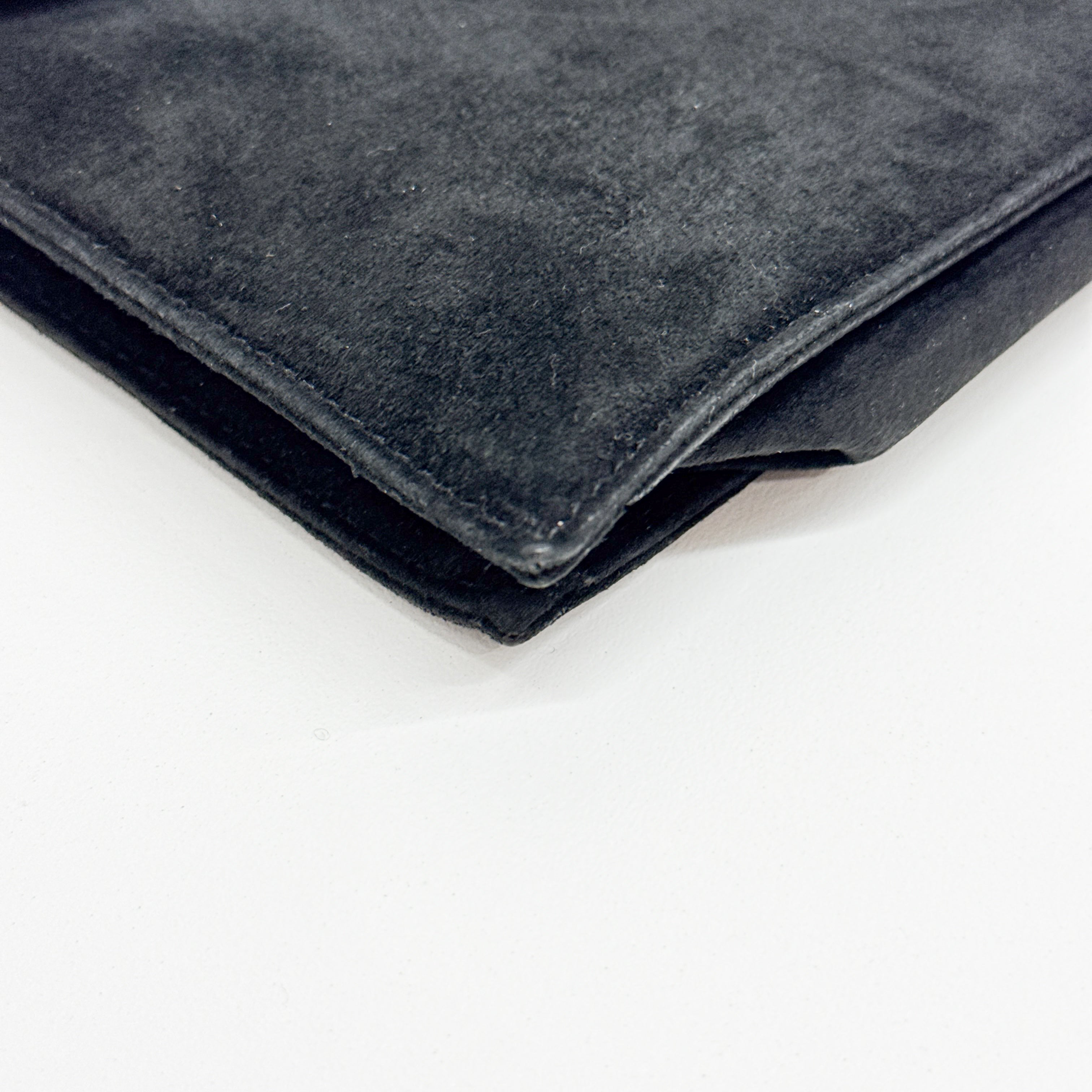 Black Heart Hardware Suede Chain Shoulder Bag