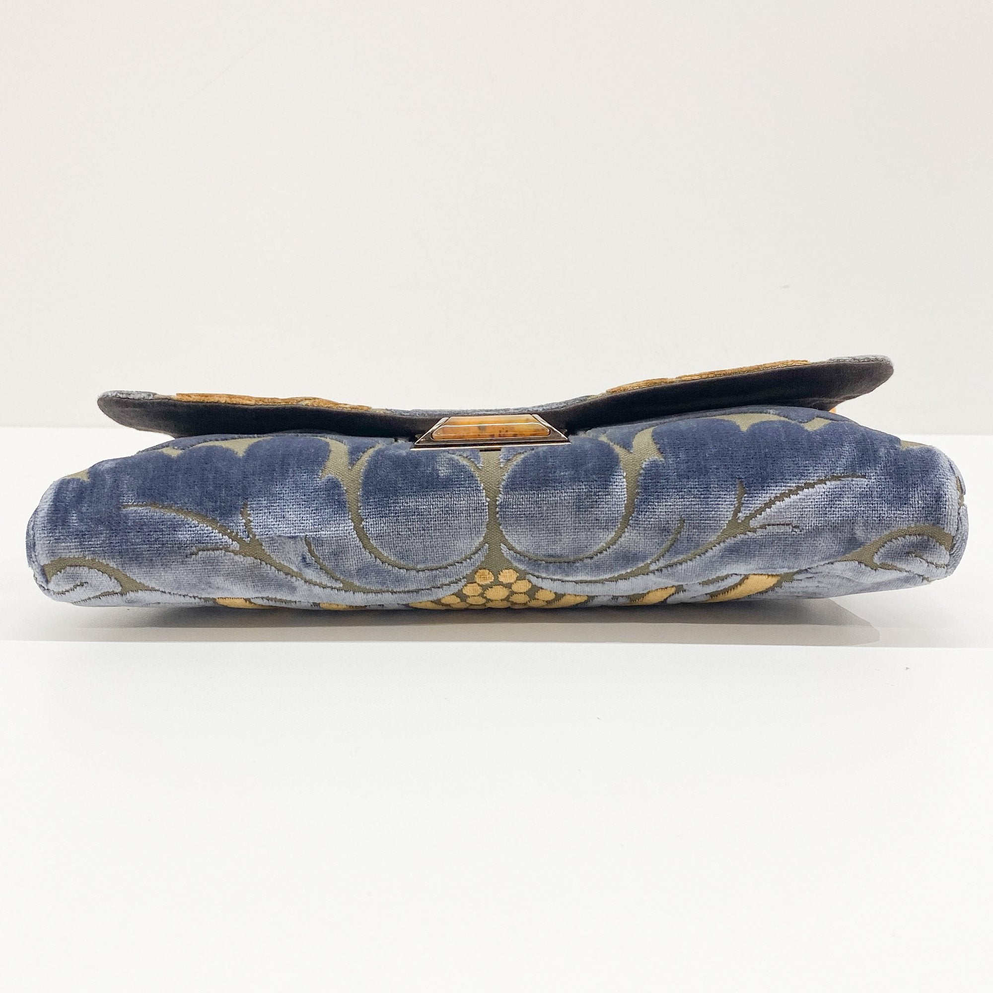 Multi-color Embroidered Velvet Chain Shoulder Bag