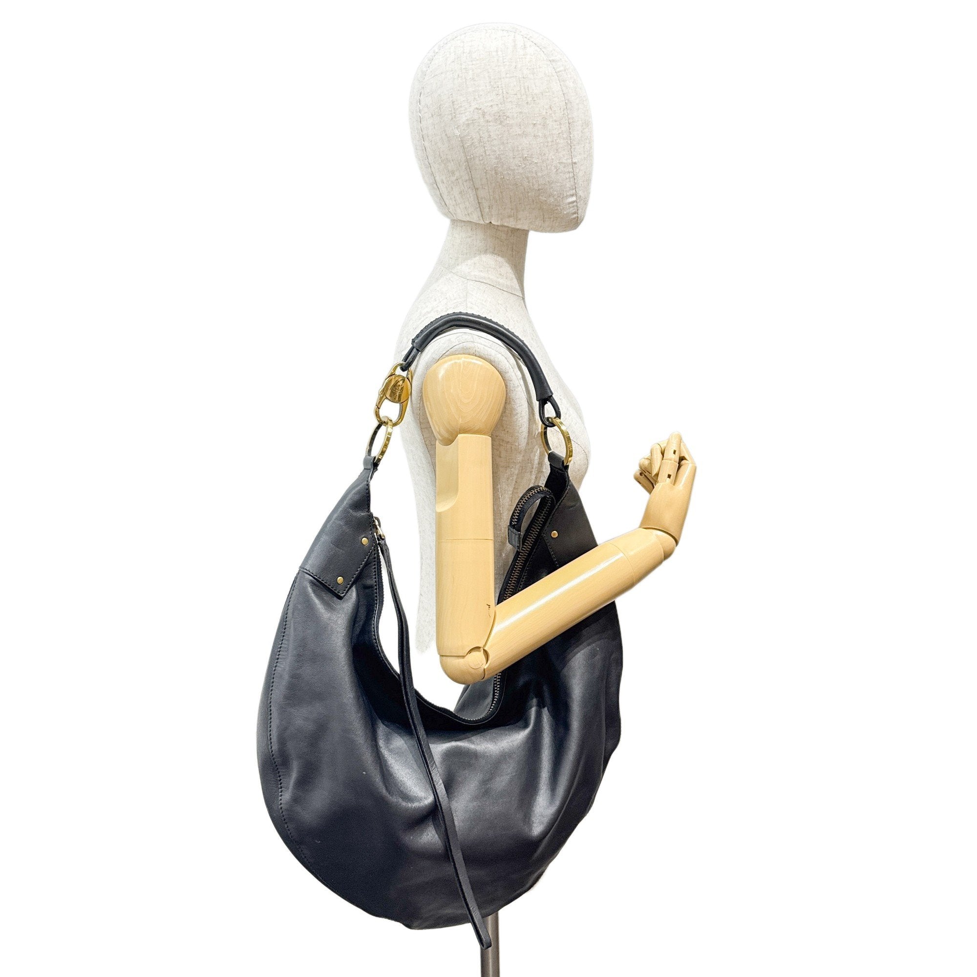 Black Leather Hobo Bag