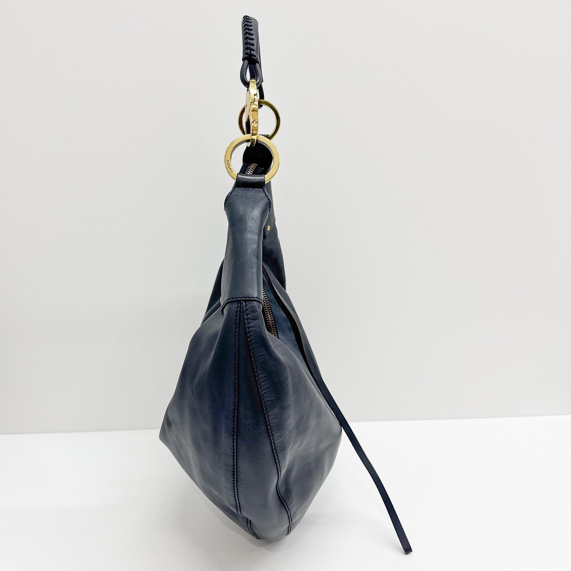 Black Leather Hobo Bag
