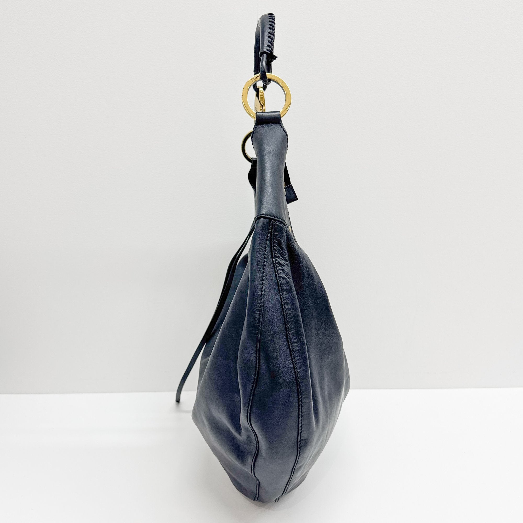 Black Leather Hobo Bag