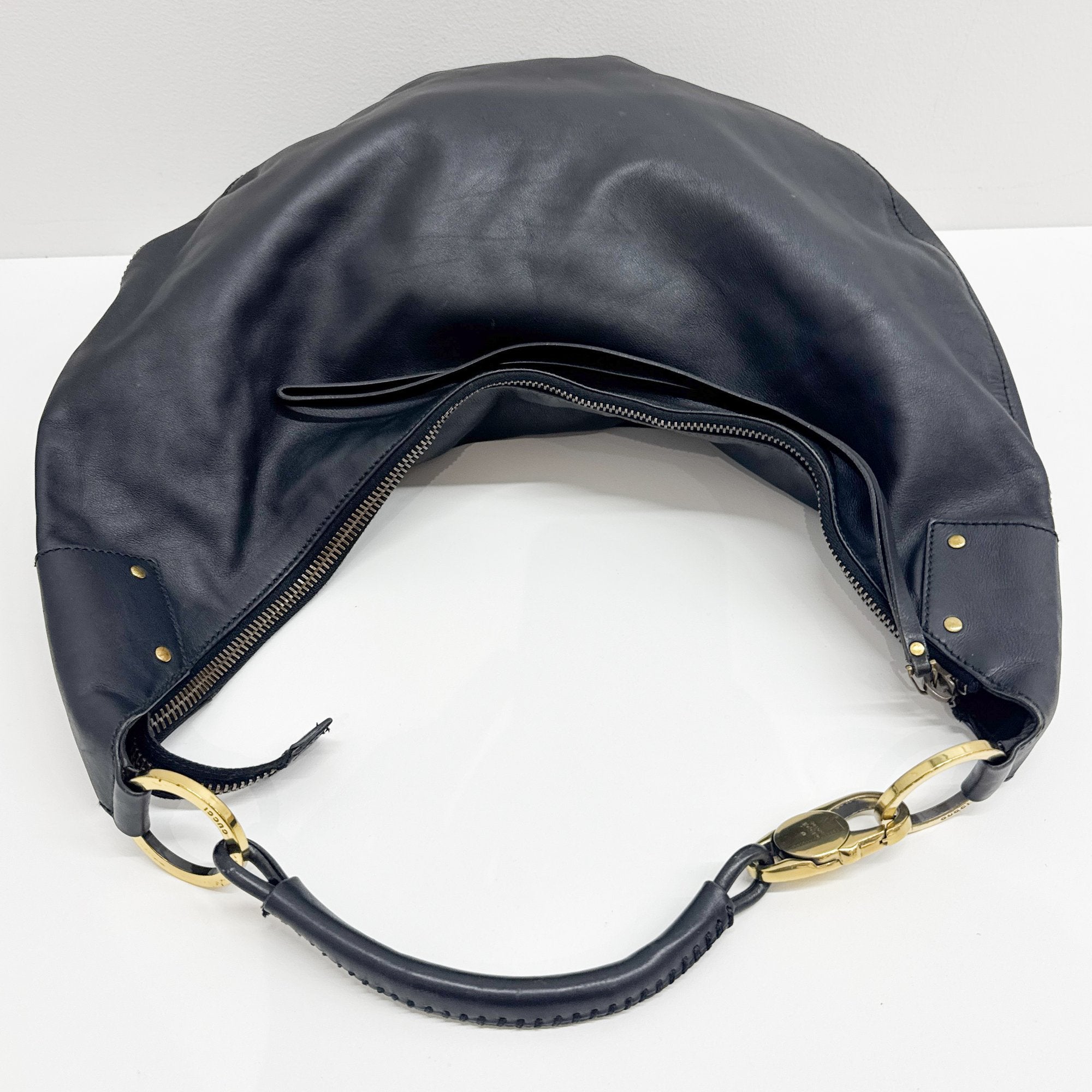 Black Leather Hobo Bag