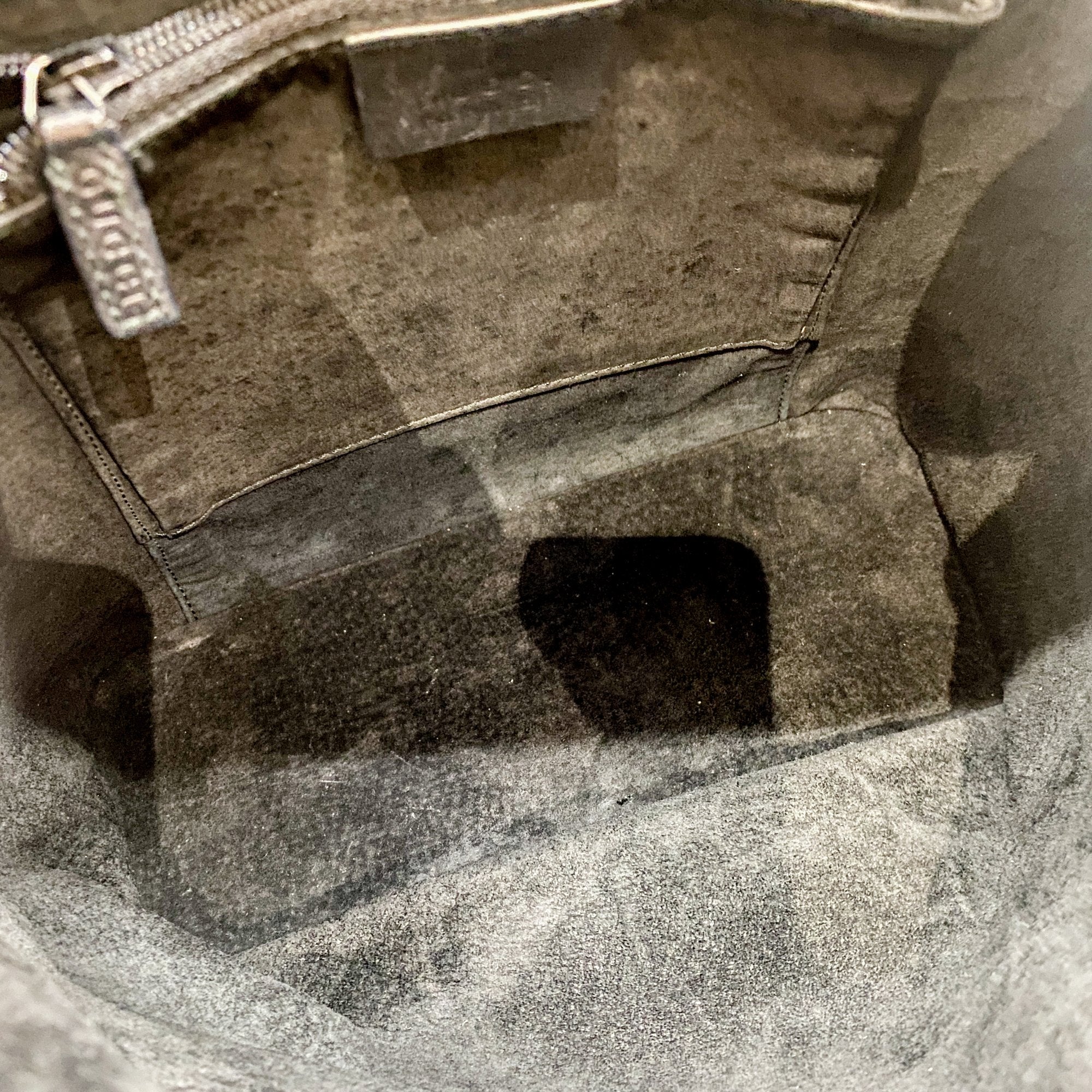 Black Leather with Acrylic Handle Tote Bag