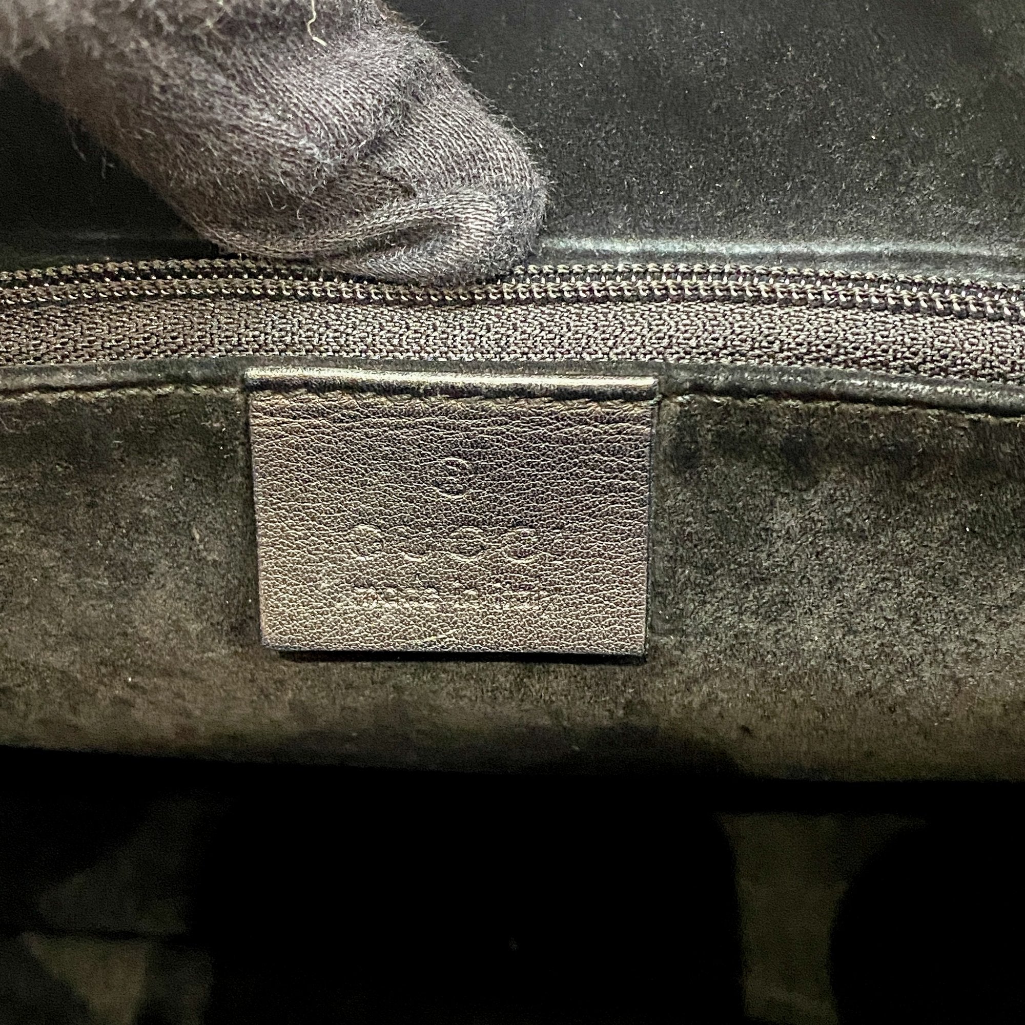 Black Leather with Acrylic Handle Tote Bag