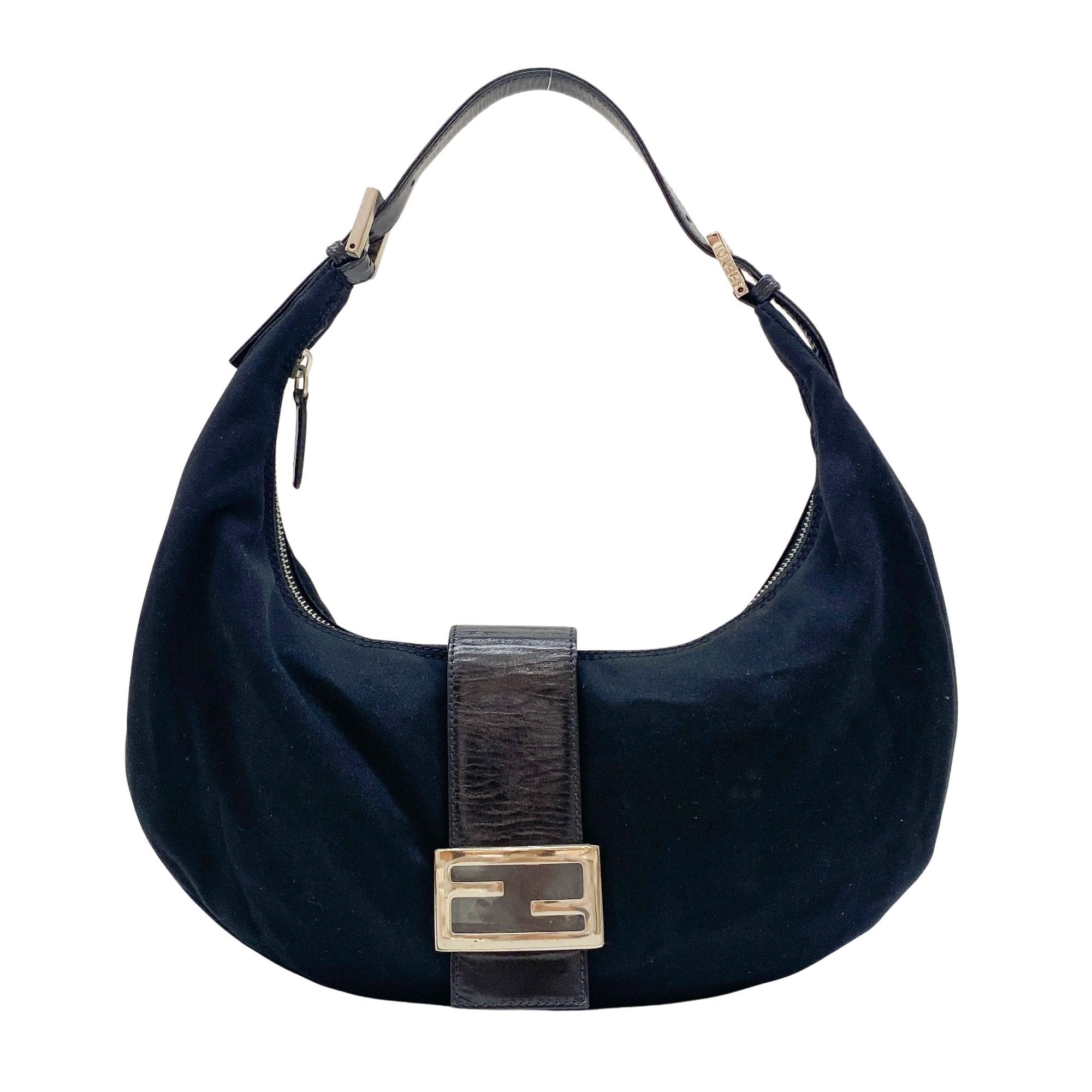 Croissant Black Neoprene Shoulder Bag