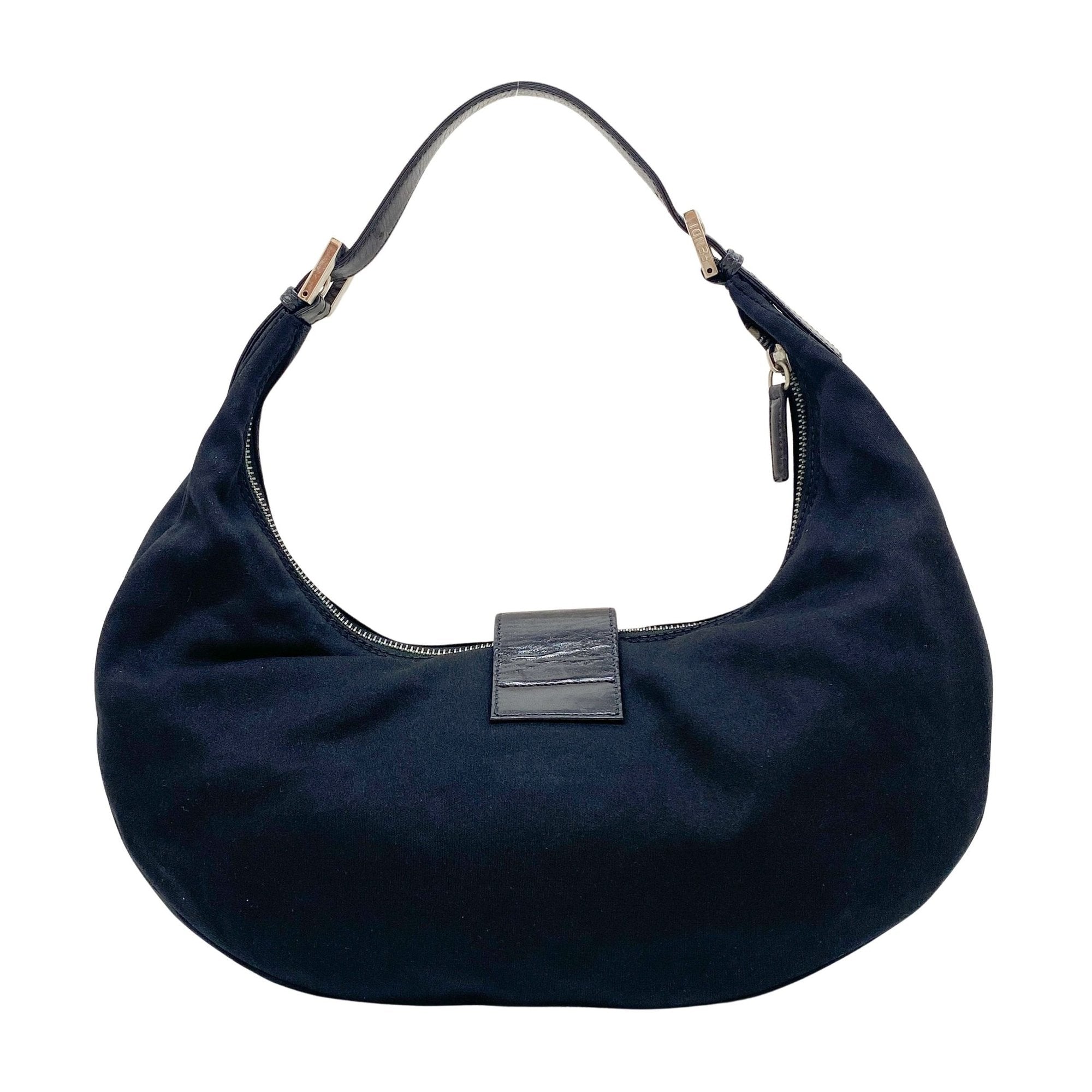 Croissant Black Neoprene Shoulder Bag