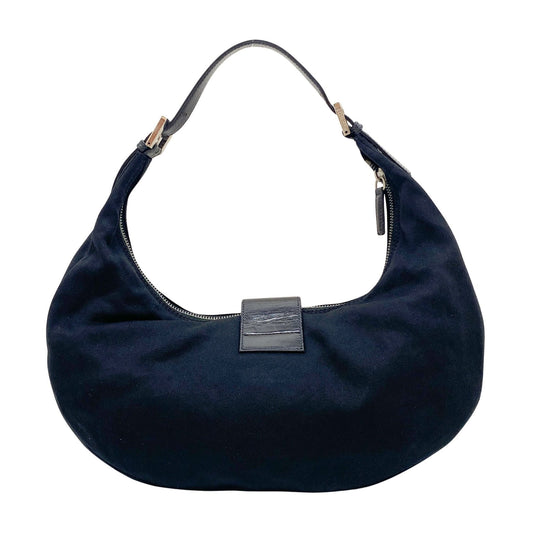 Croissant Black Neoprene Shoulder Bag