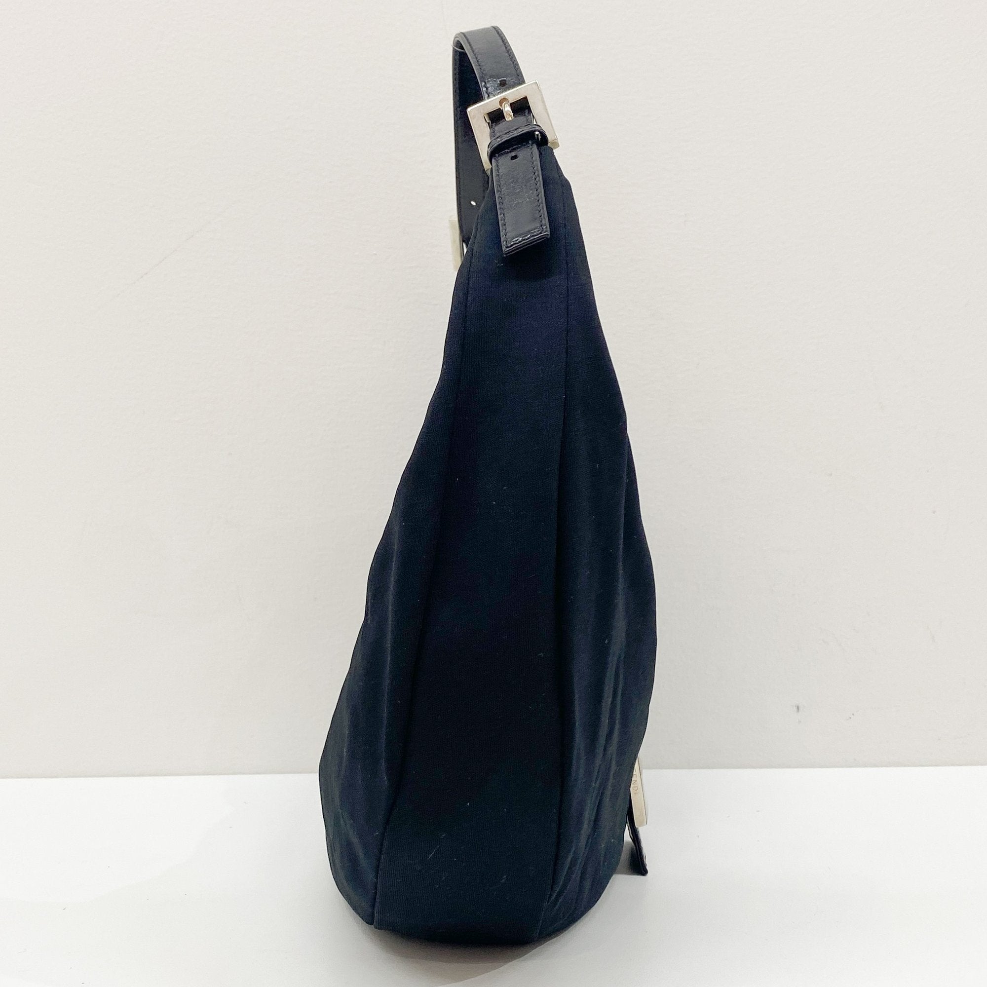 Croissant Black Neoprene Shoulder Bag