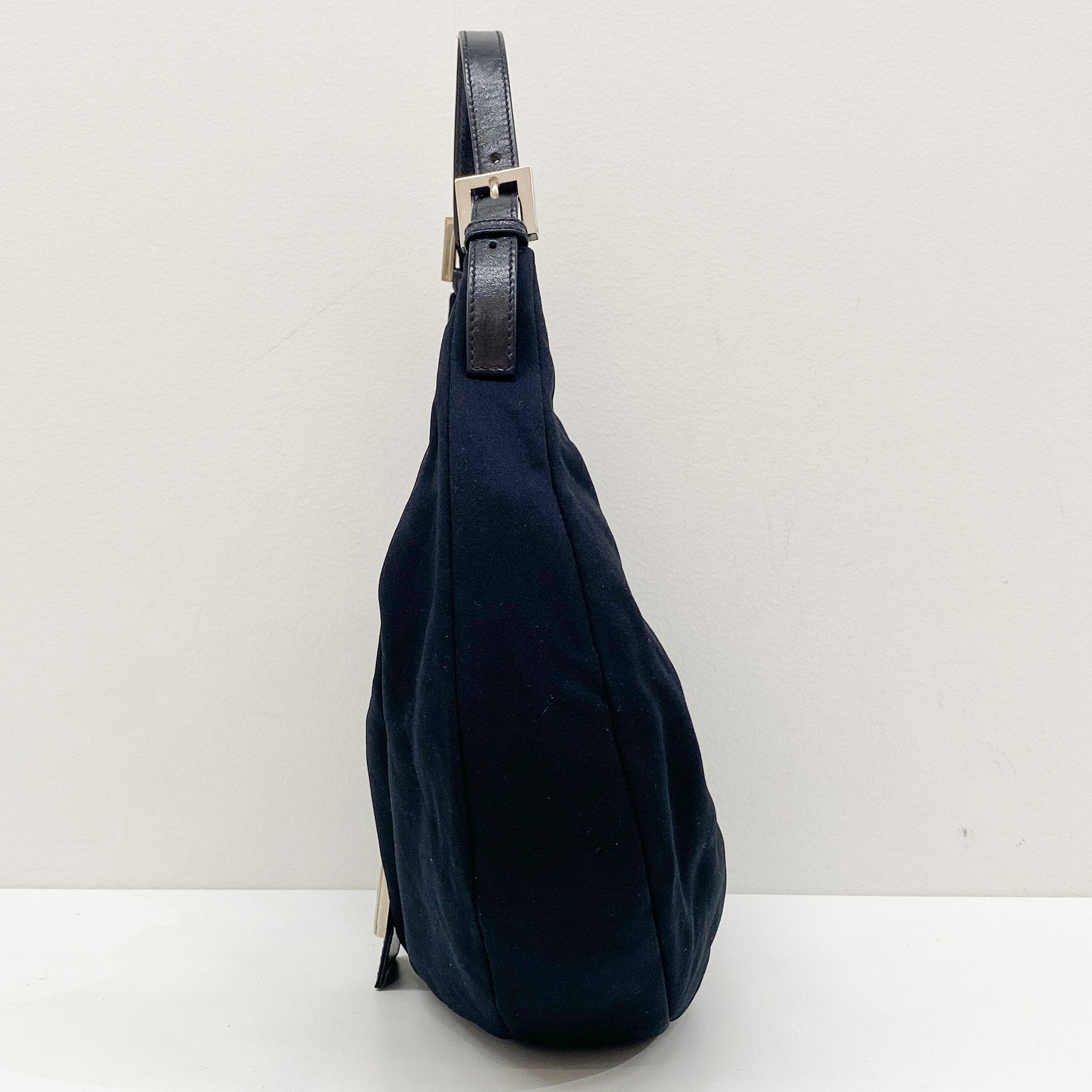 Croissant Black Neoprene Shoulder Bag