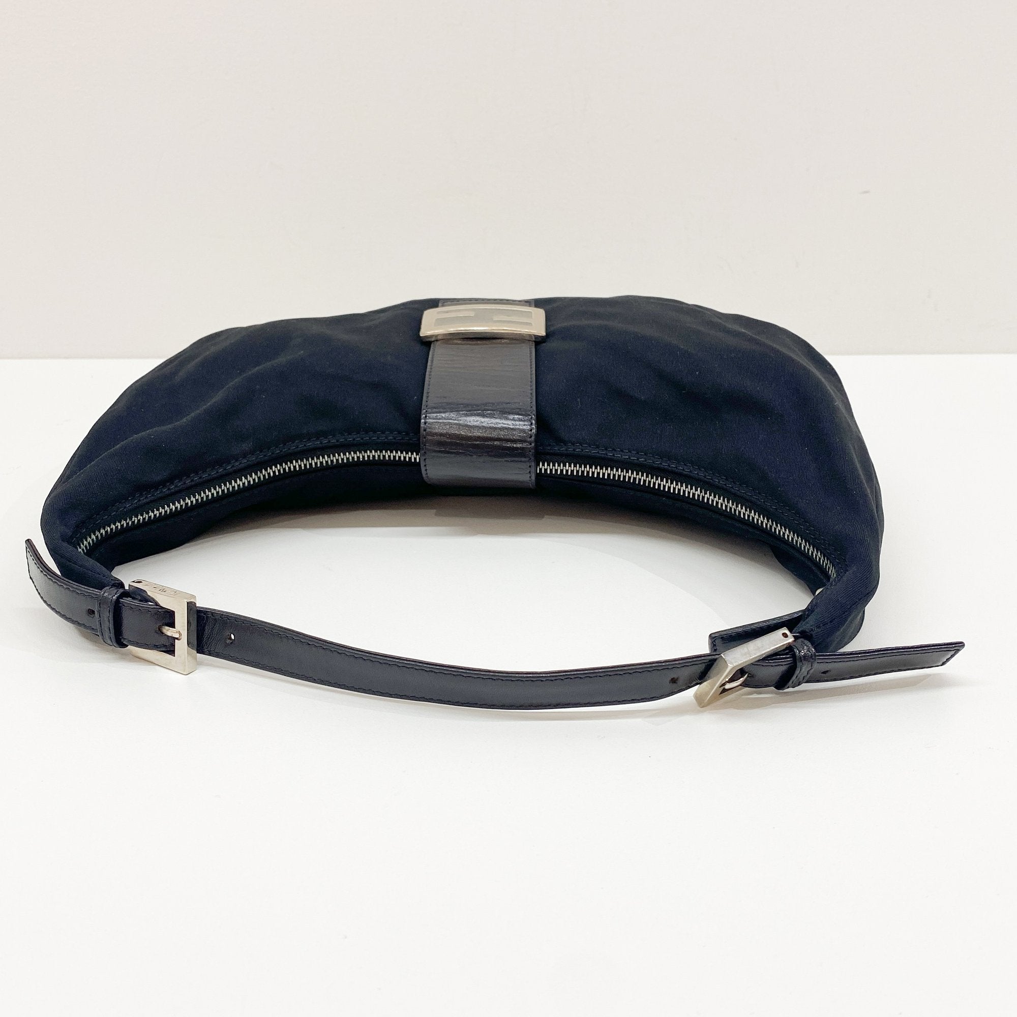 Croissant Black Neoprene Shoulder Bag