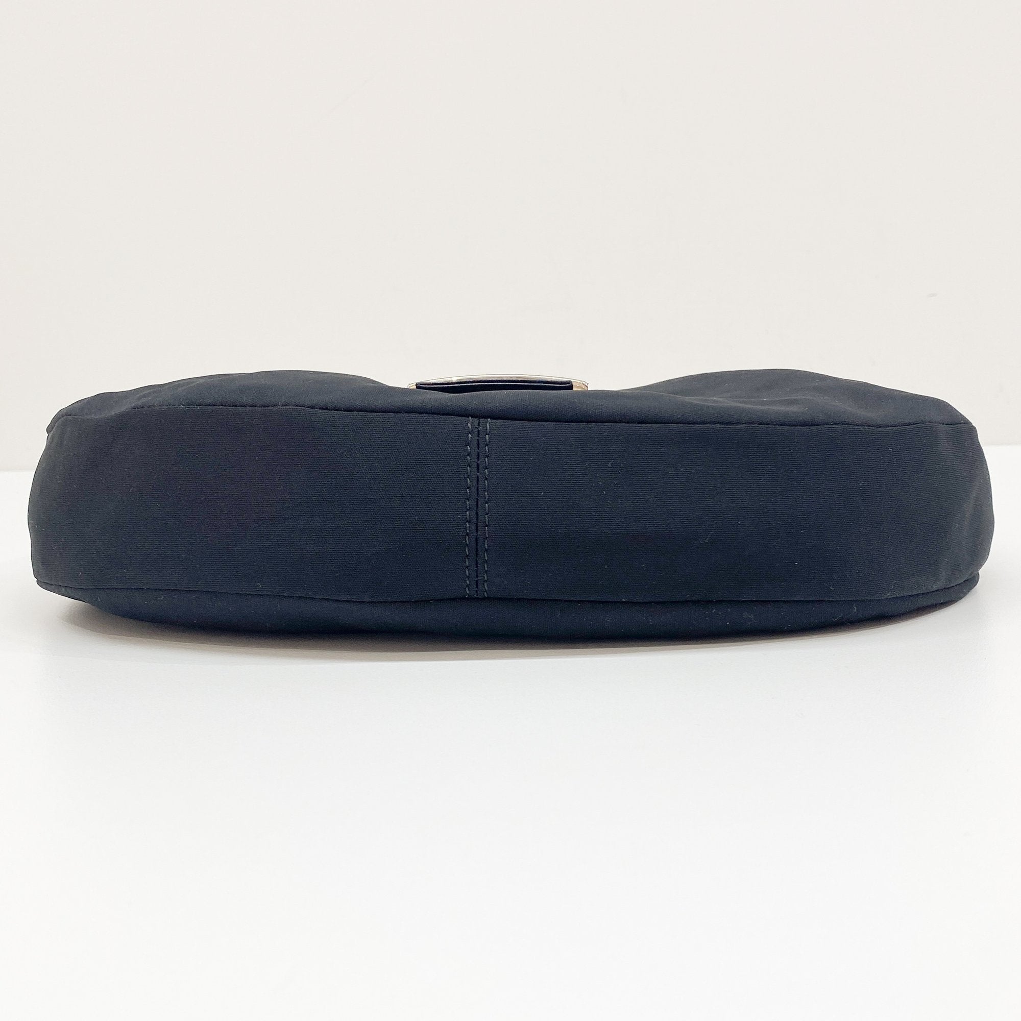 Croissant Black Neoprene Shoulder Bag