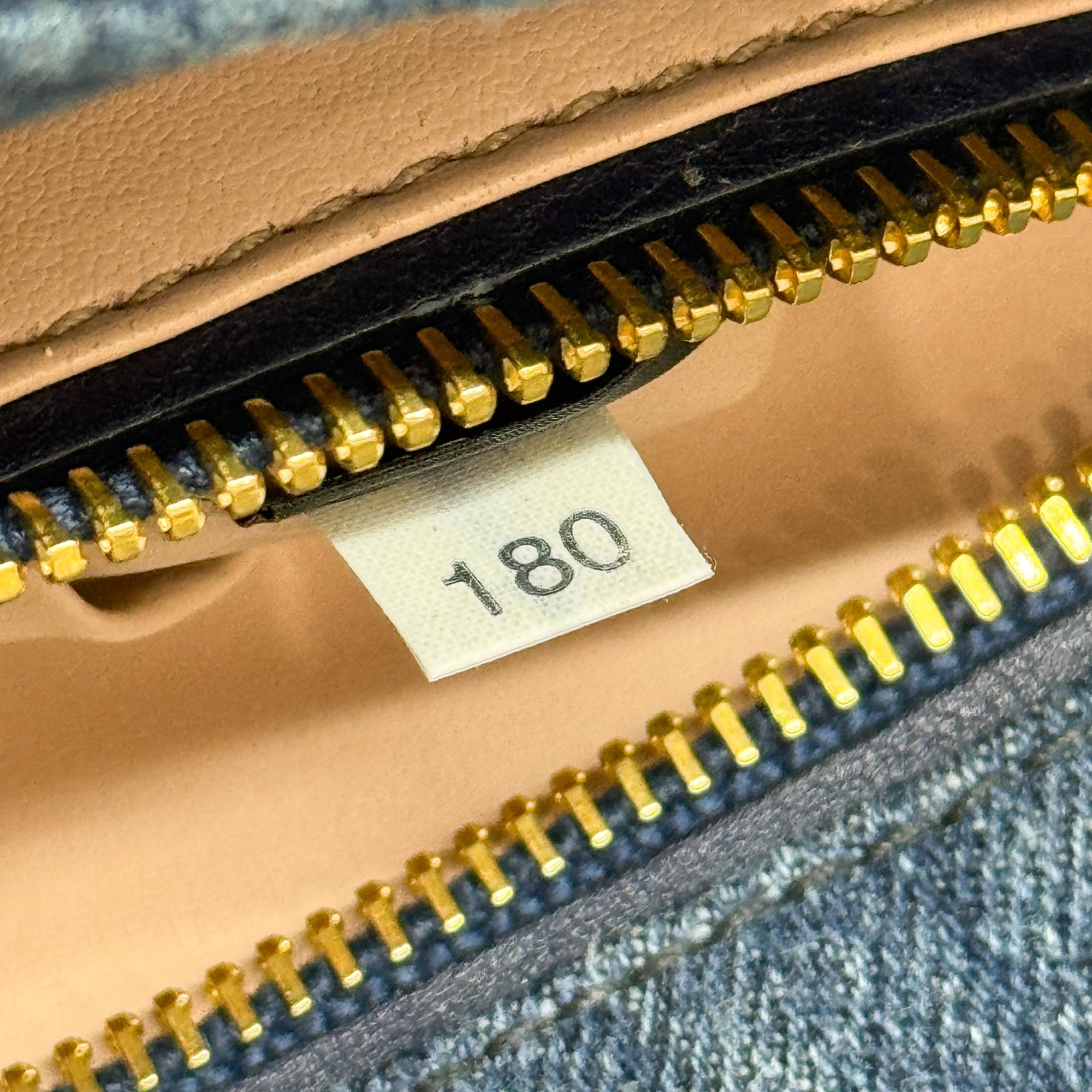 Crocodile Embossed Blue Denim Chain Shoulder Bag