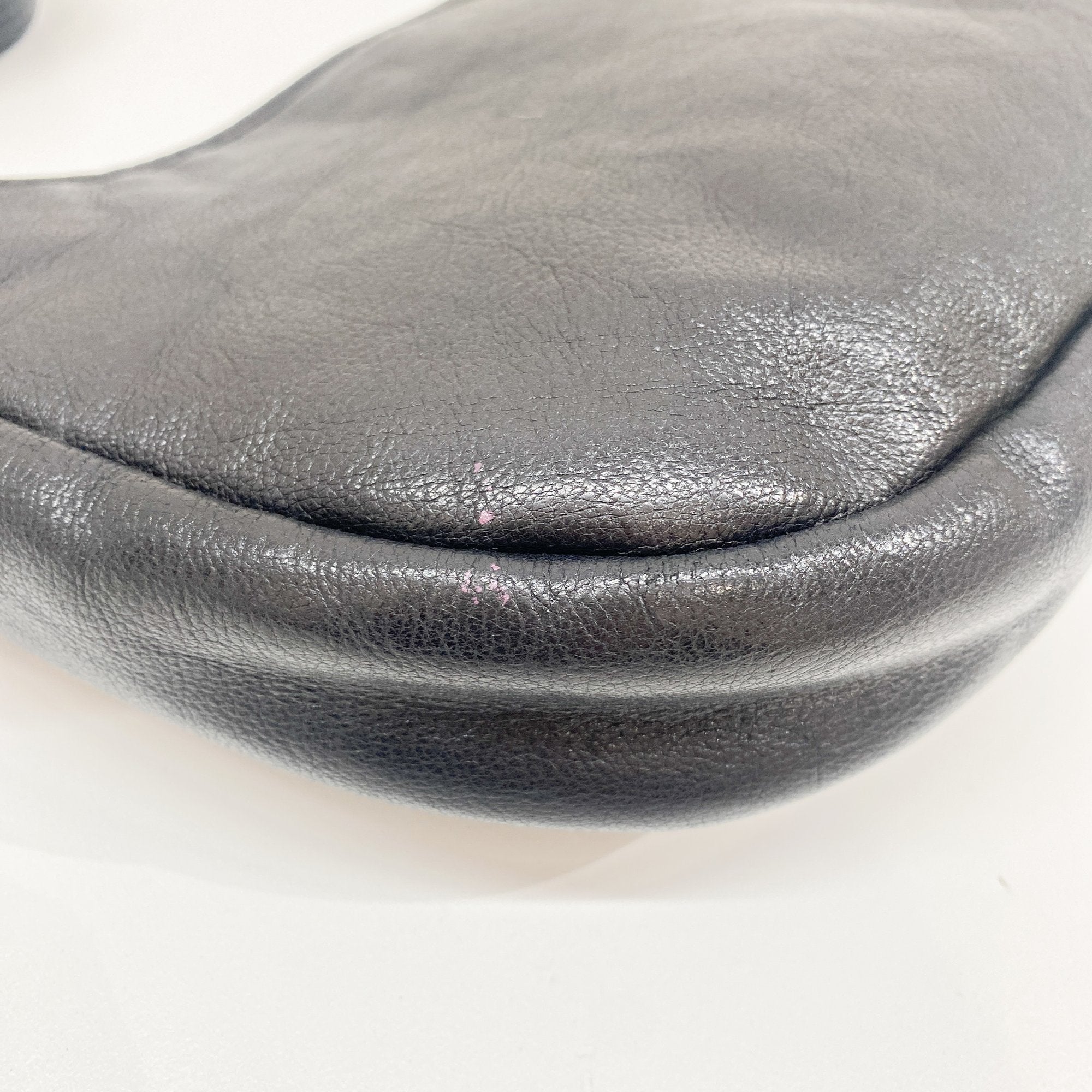 Black Leather with Gold Studs Shoulder Bag