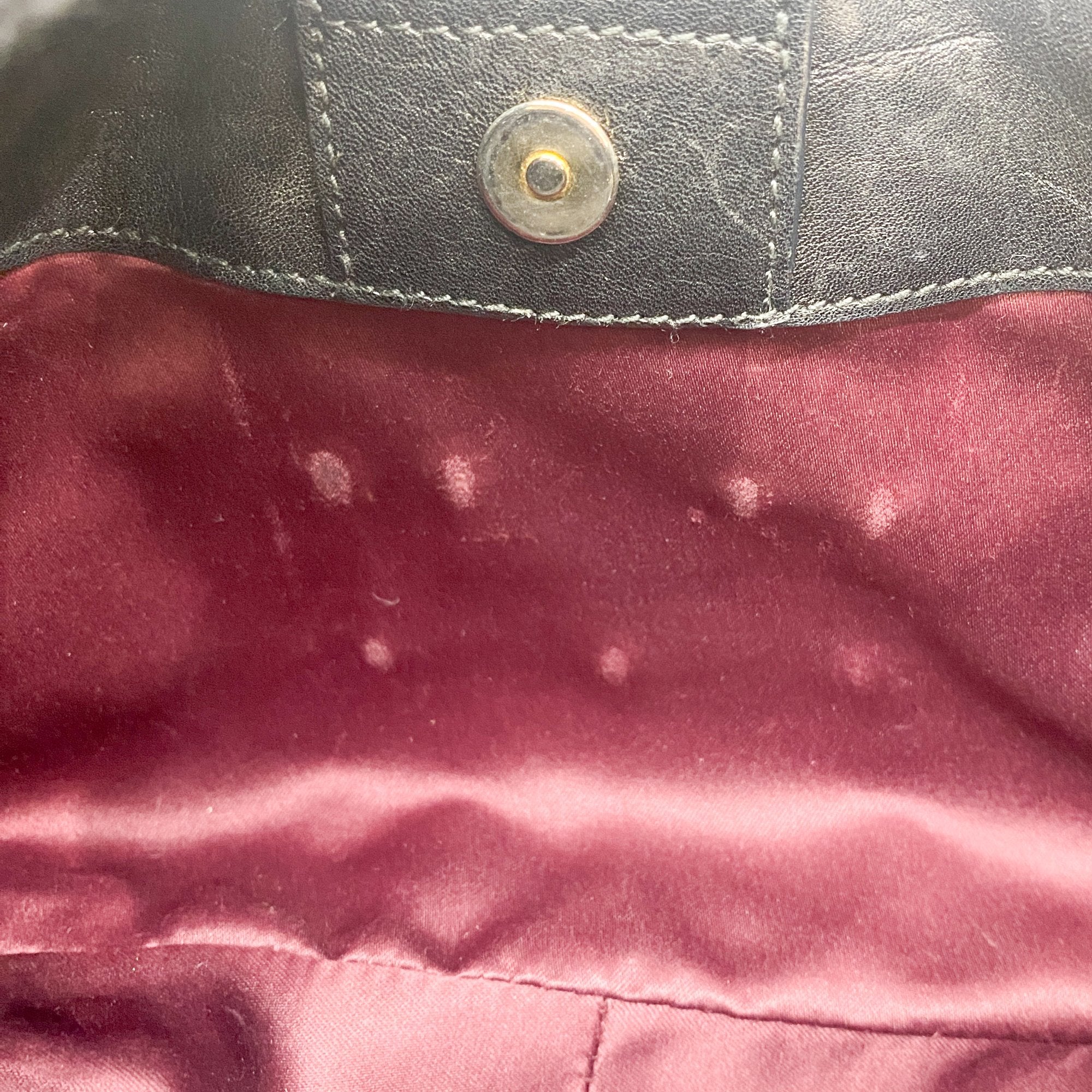 Black Leather with Gold Studs Shoulder Bag