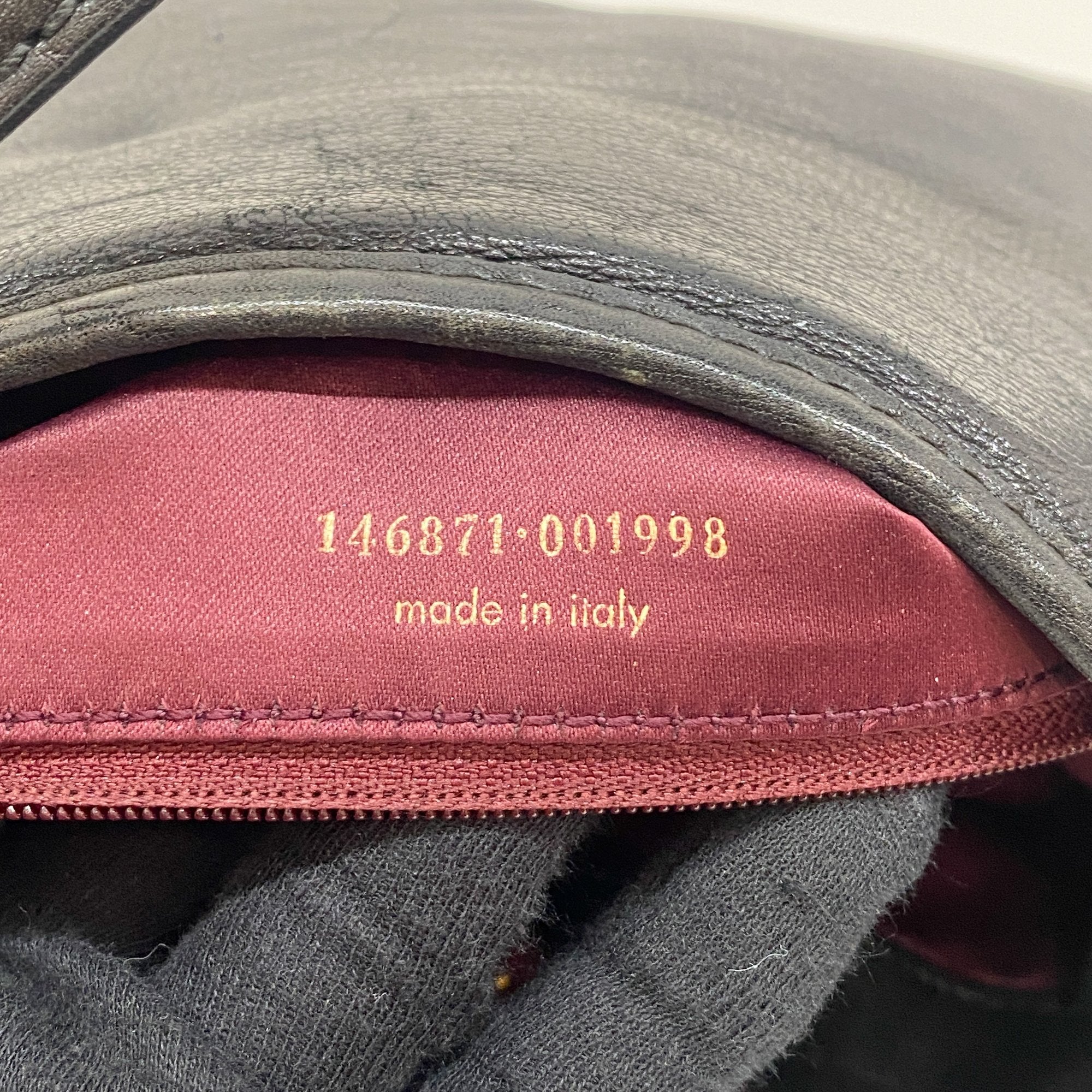 Black Leather with Gold Studs Shoulder Bag