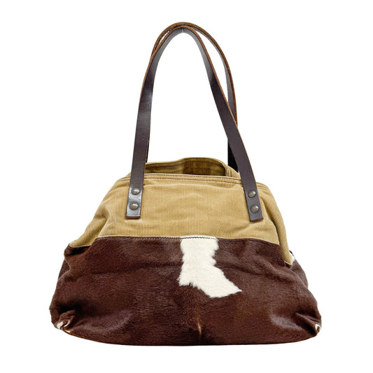 Multi-color Cashmere and Pony Hair Shoulder Bag
