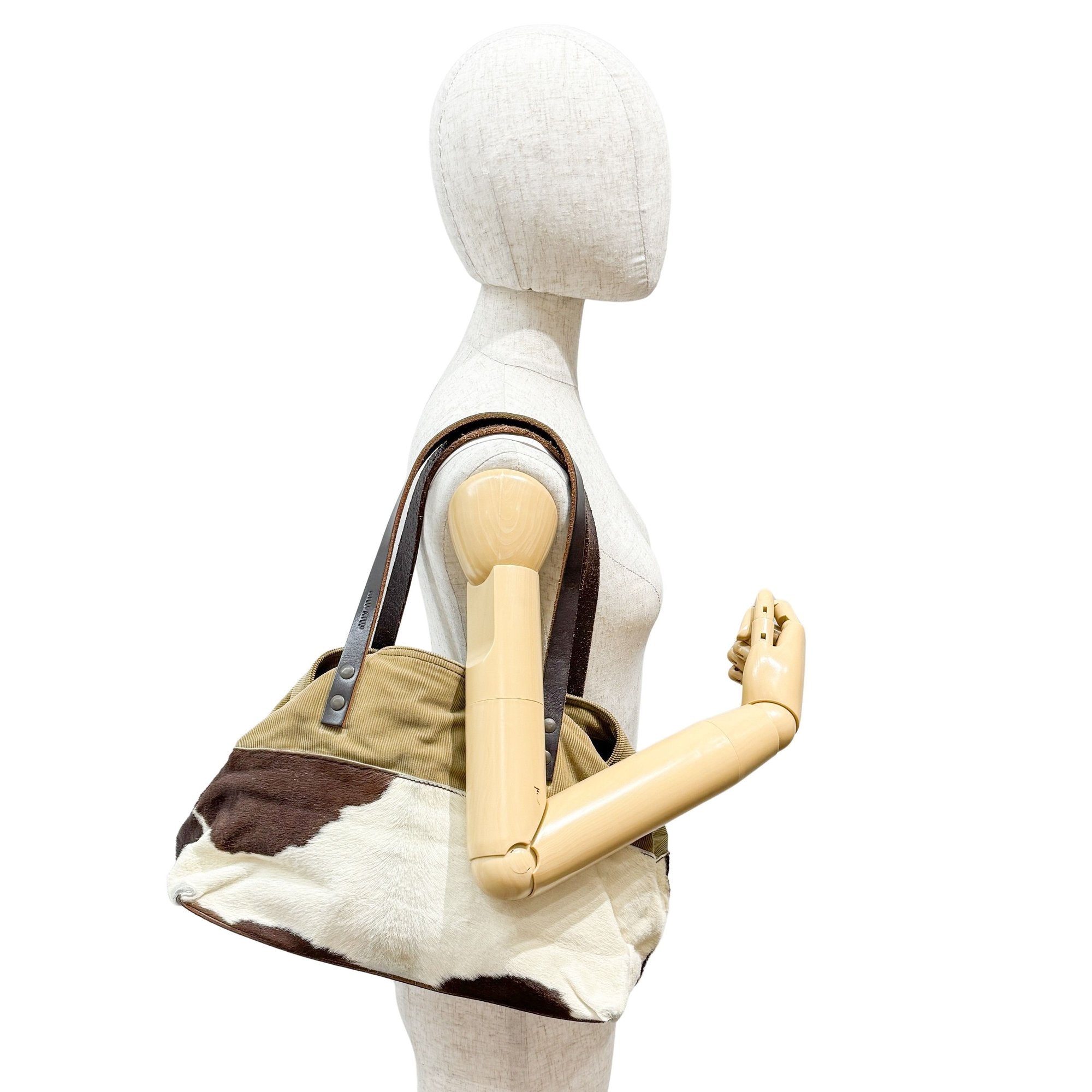 Multi-color Cashmere and Pony Hair Shoulder Bag