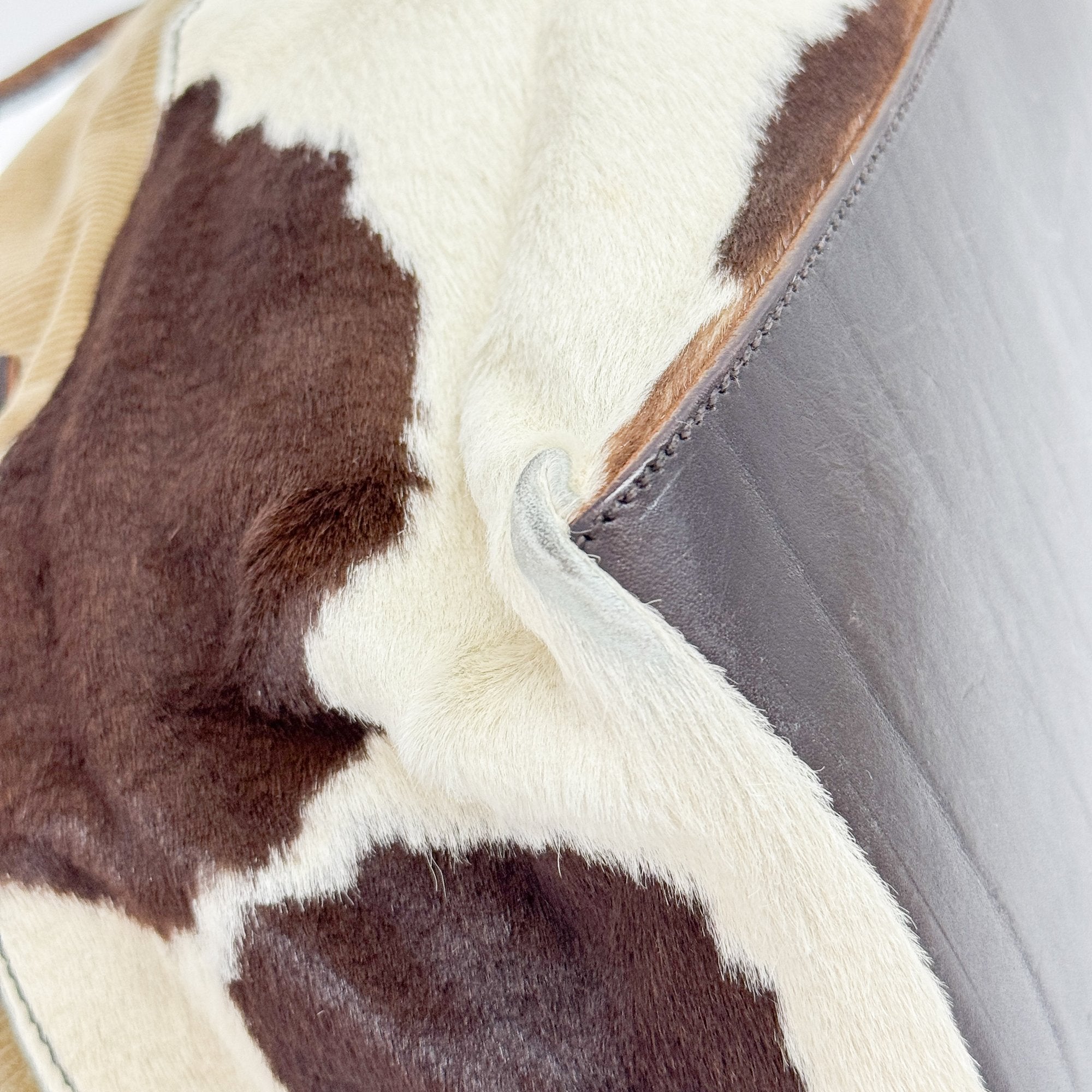 Multi-color Cashmere and Pony Hair Shoulder Bag