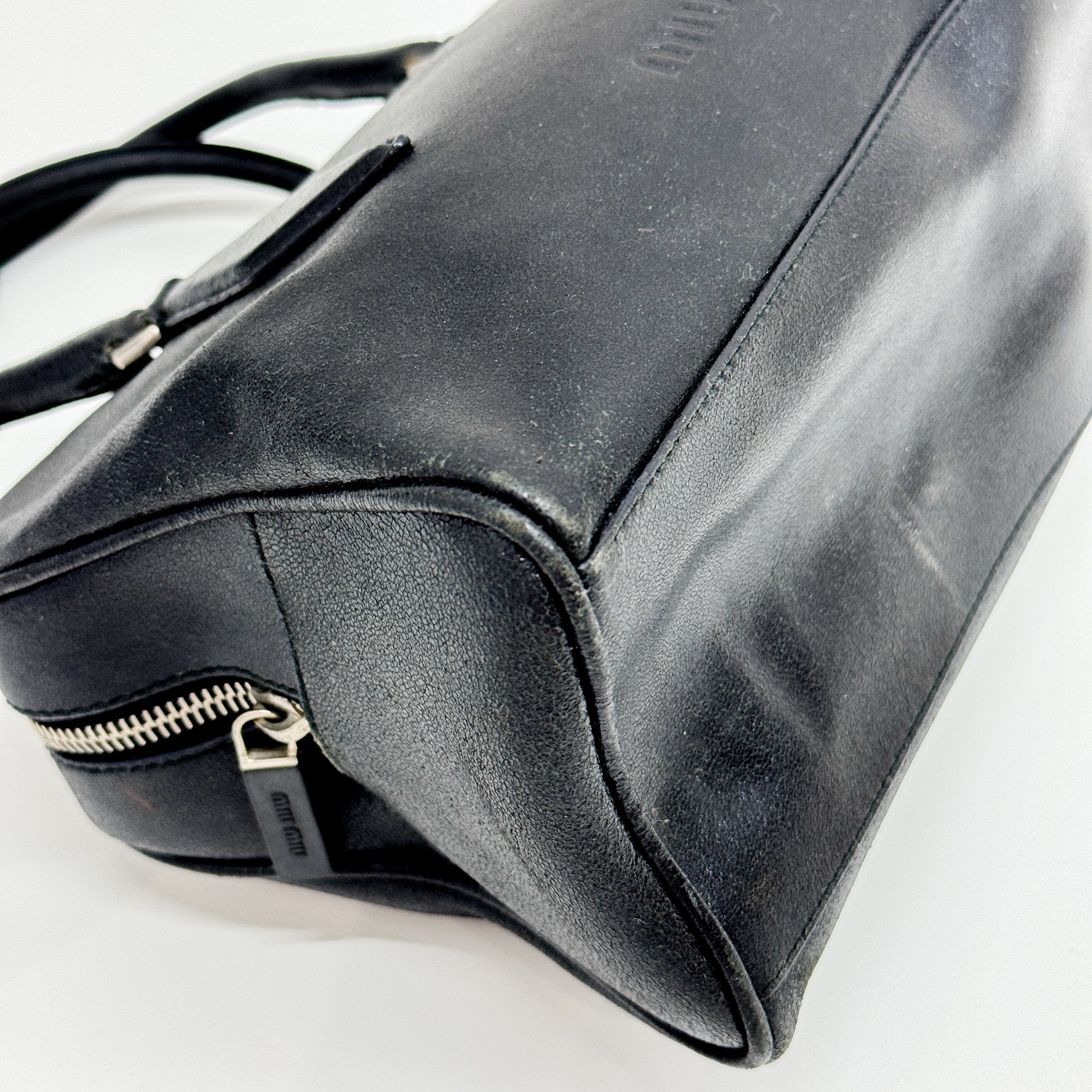 Black Leather Hand Bag