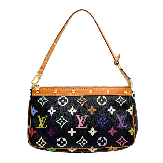 LV × Takashi Murakami Black Multicolore Pochette Accessoires