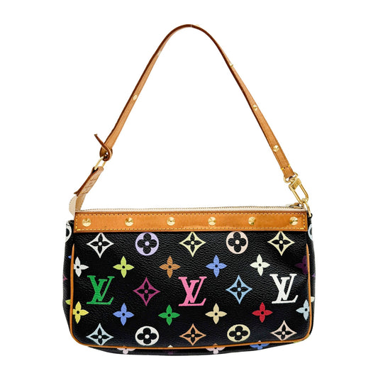 LV × Takashi Murakami Black Multicolore Pochette Accessoires