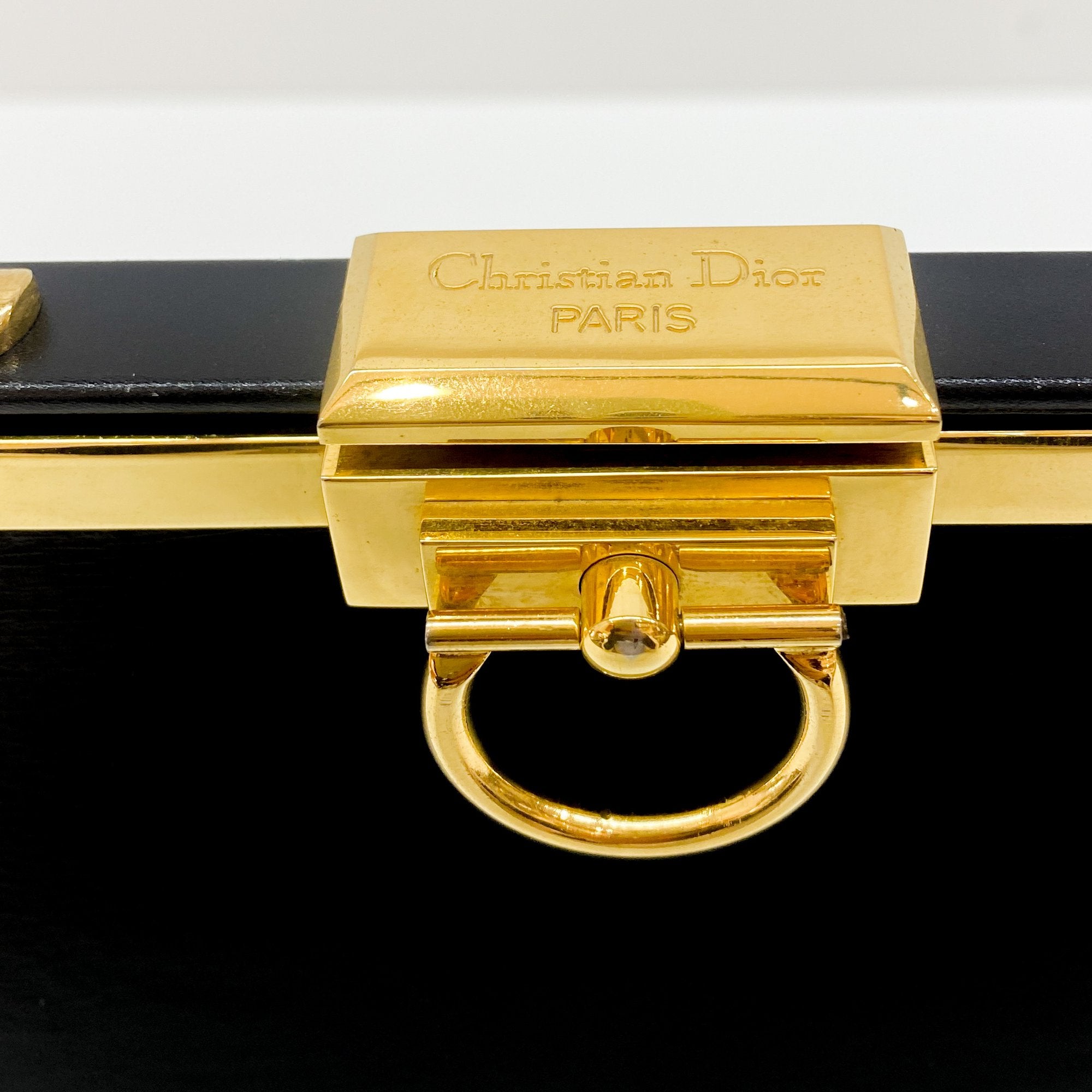 Black Leather Top Handle Hand Bag