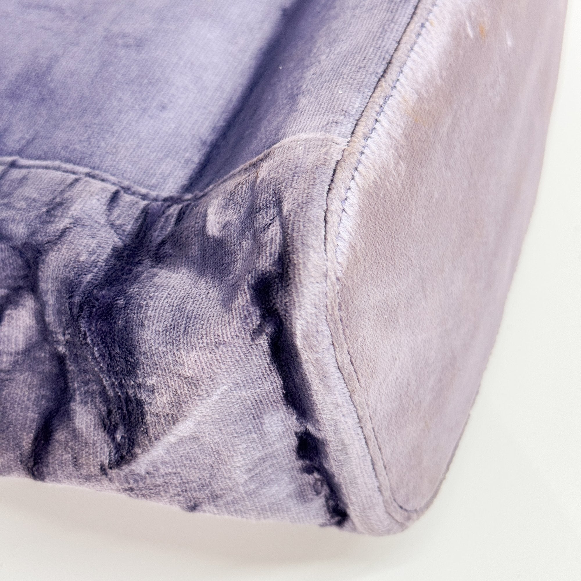 Metal Handle Purple Velvet Shoulder Bag