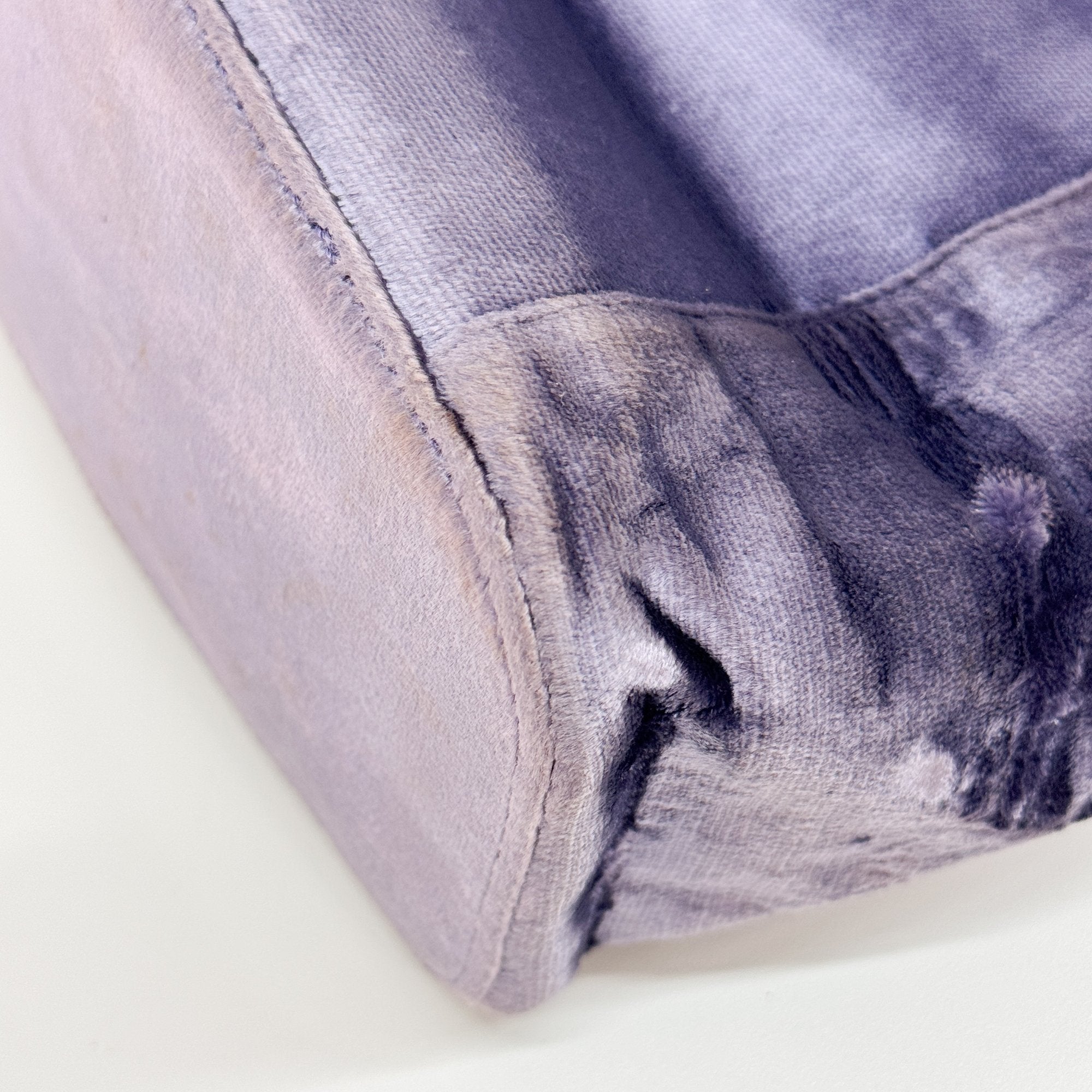 Metal Handle Purple Velvet Shoulder Bag