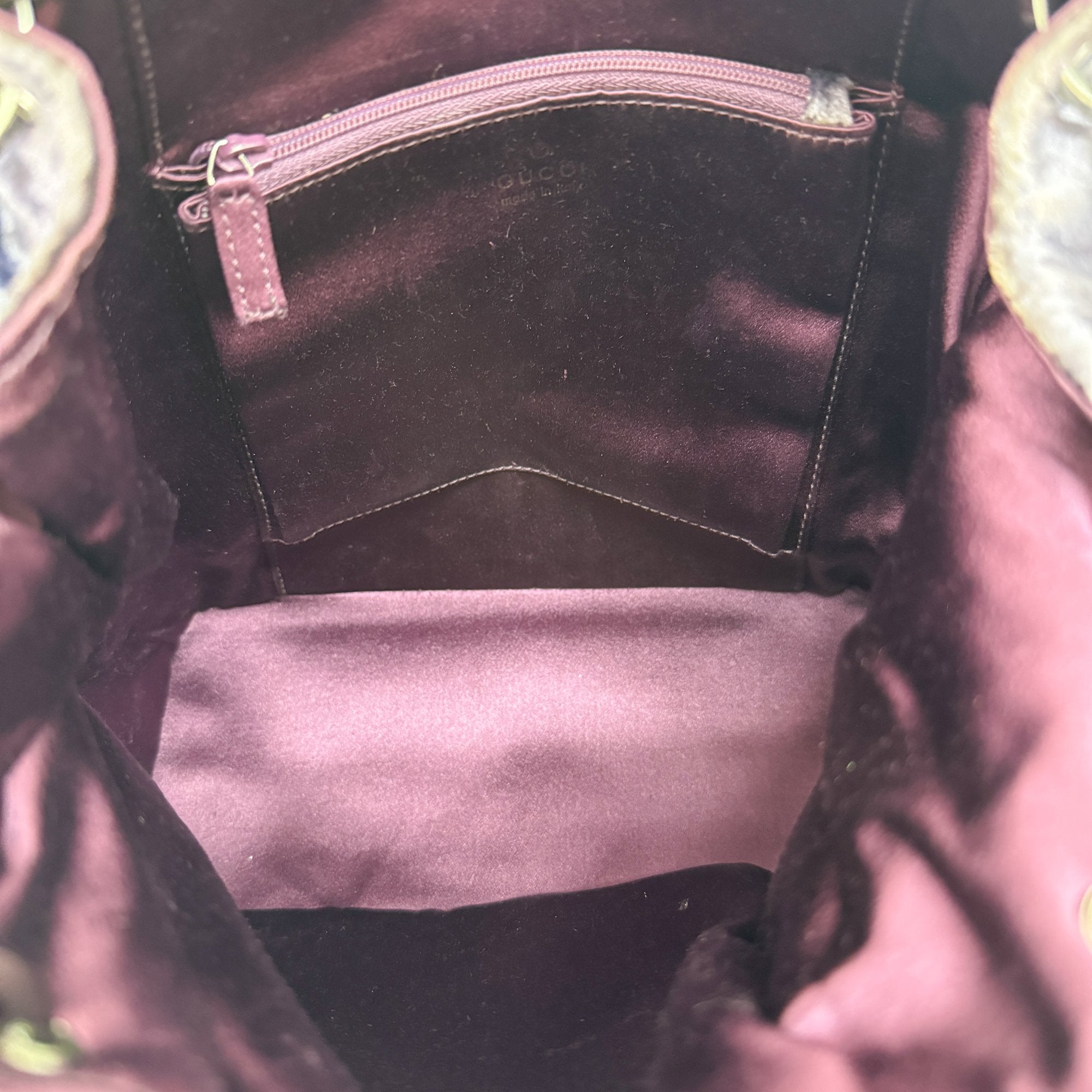 Metal Handle Purple Velvet Shoulder Bag