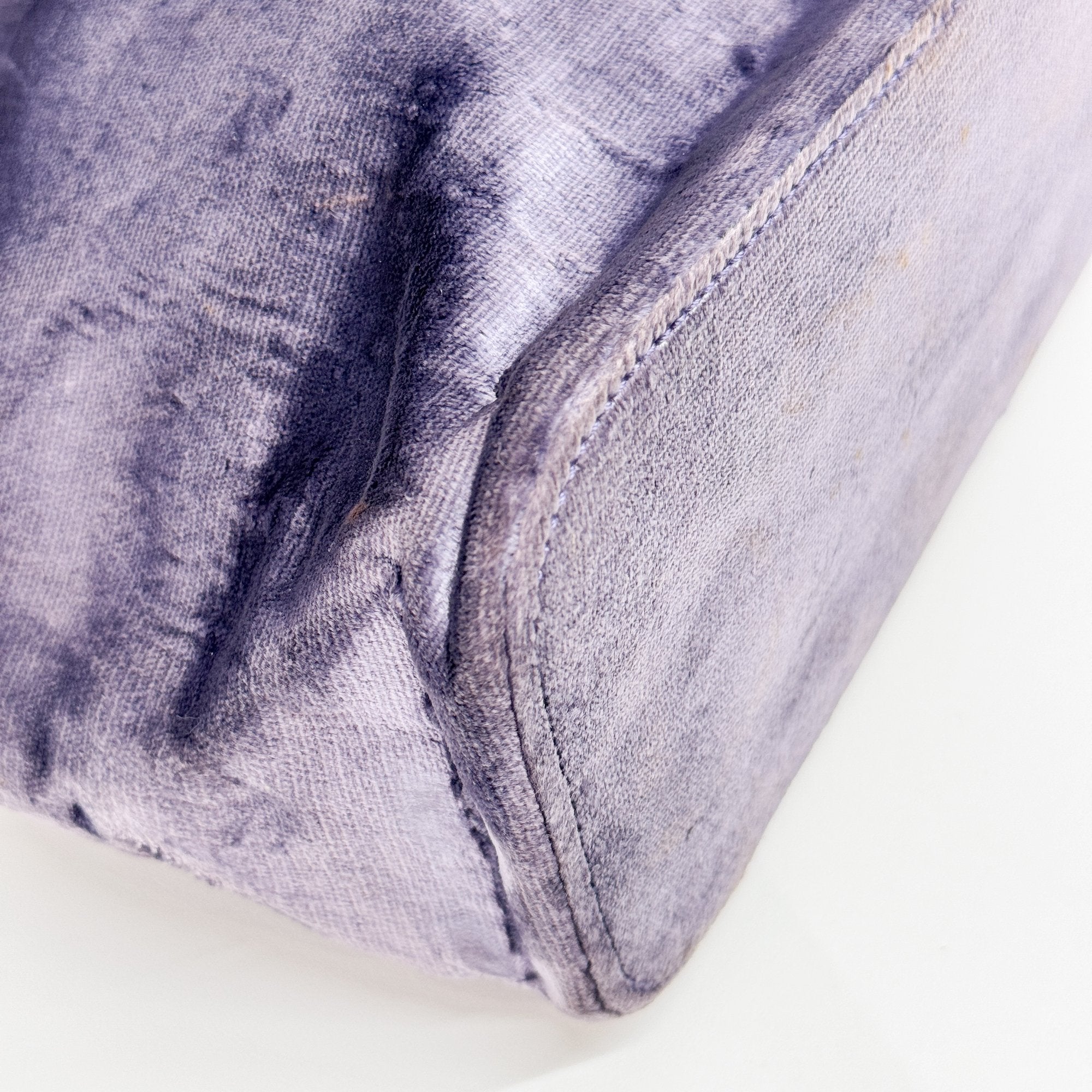 Metal Handle Purple Velvet Shoulder Bag