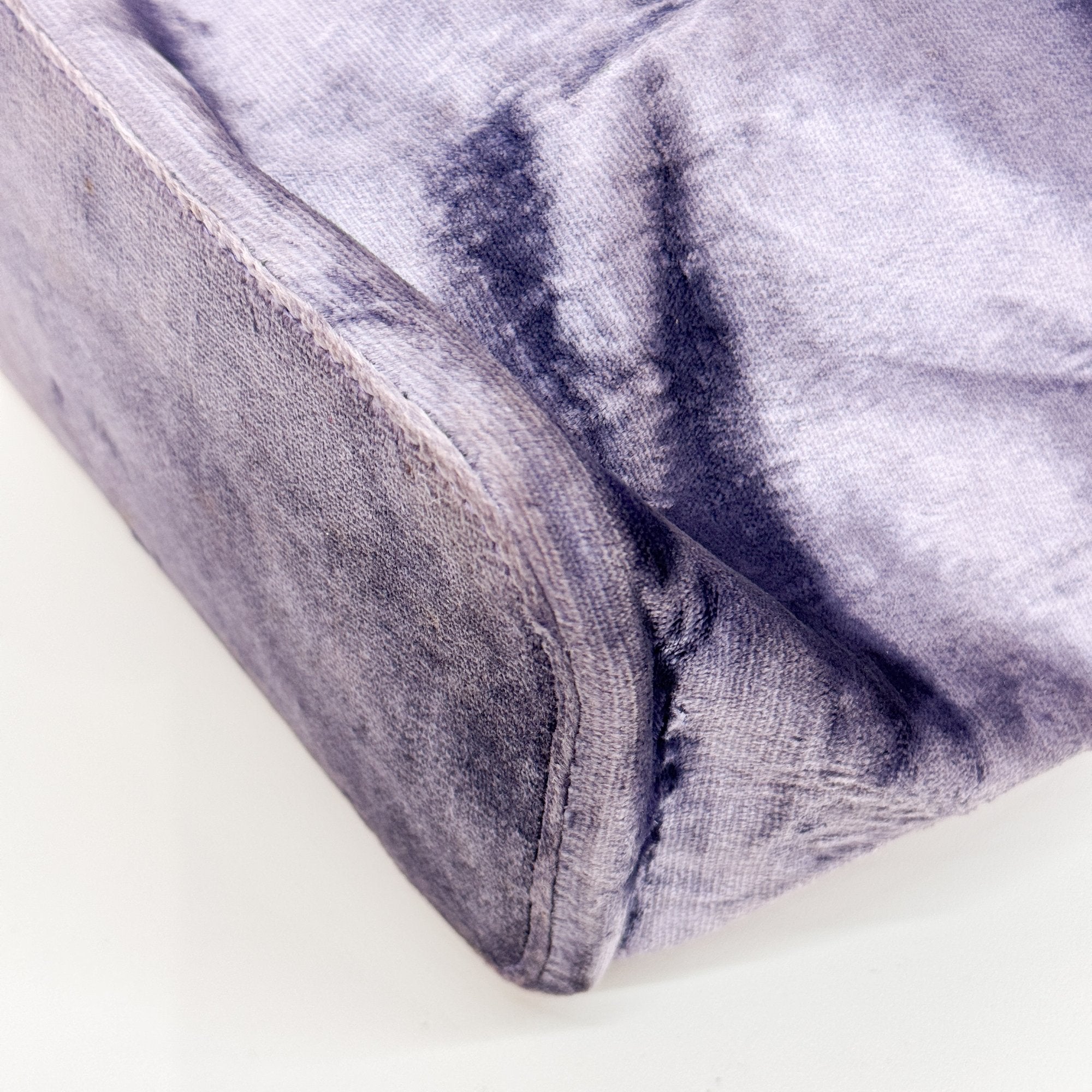 Metal Handle Purple Velvet Shoulder Bag