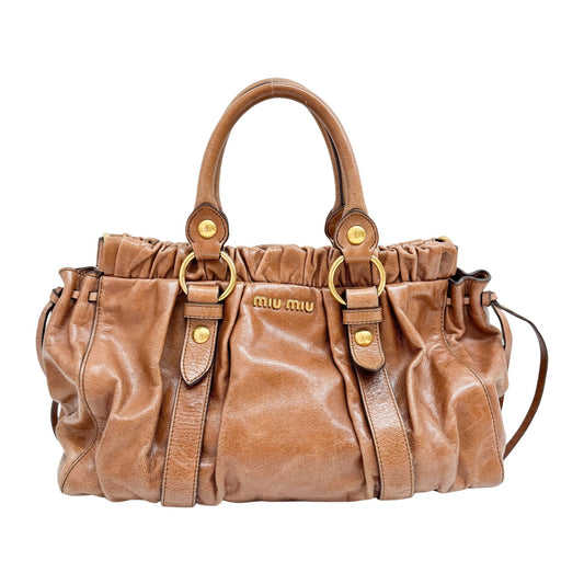 Vitello Brown Calfskin Leather Two Way Bag