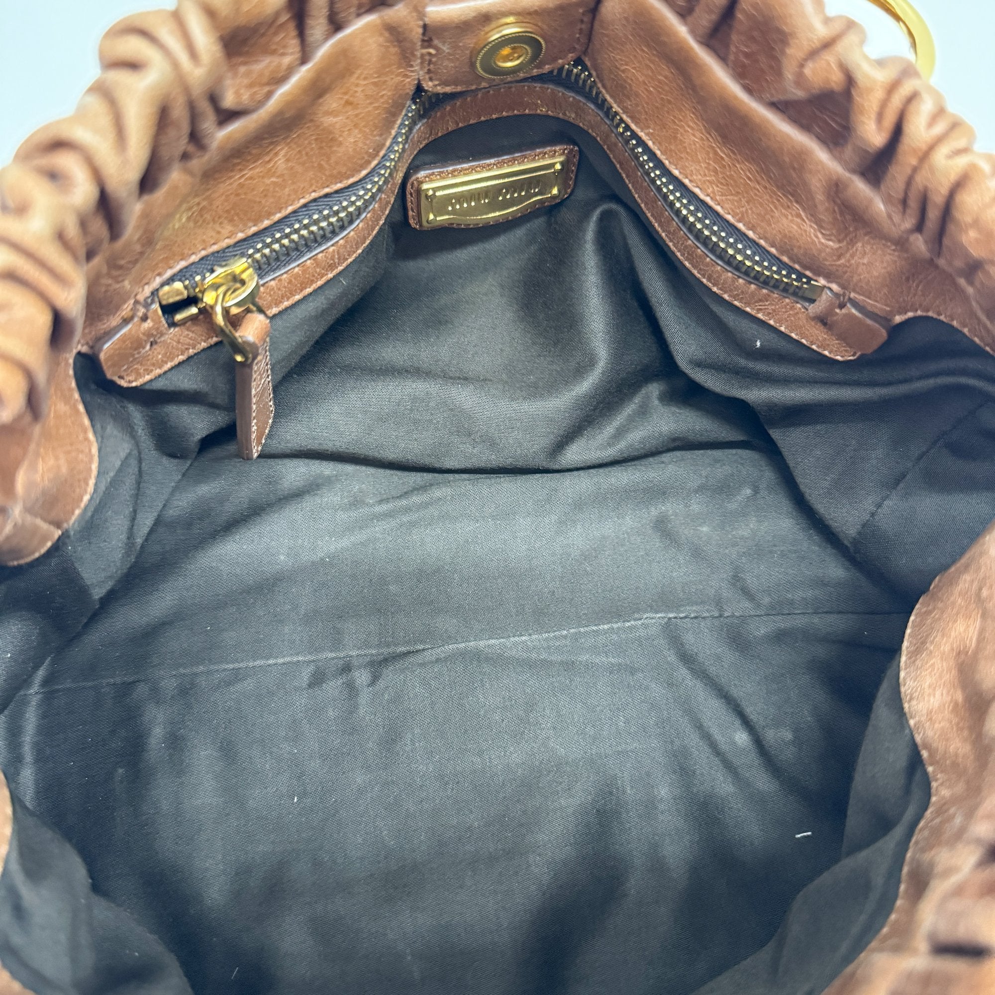 Vitello Brown Calfskin Leather Two Way Bag