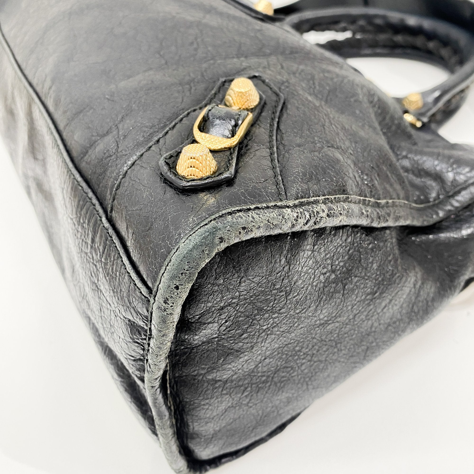 The City Black Leather Two Way Bag