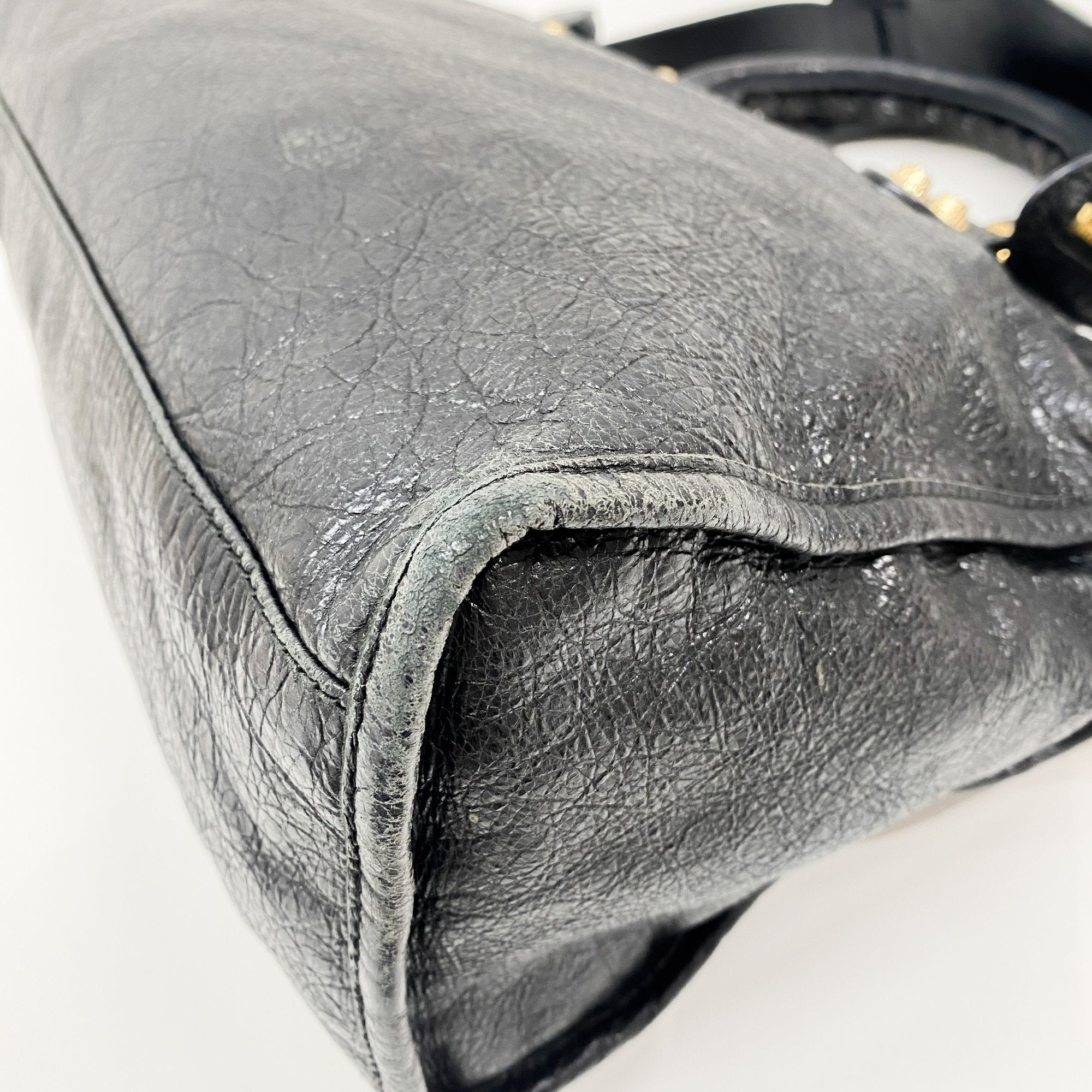 The City Black Leather Two Way Bag