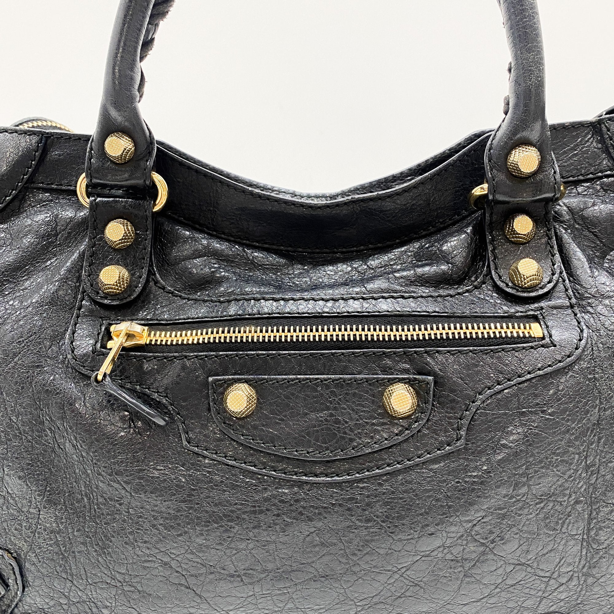 The City Black Leather Two Way Bag