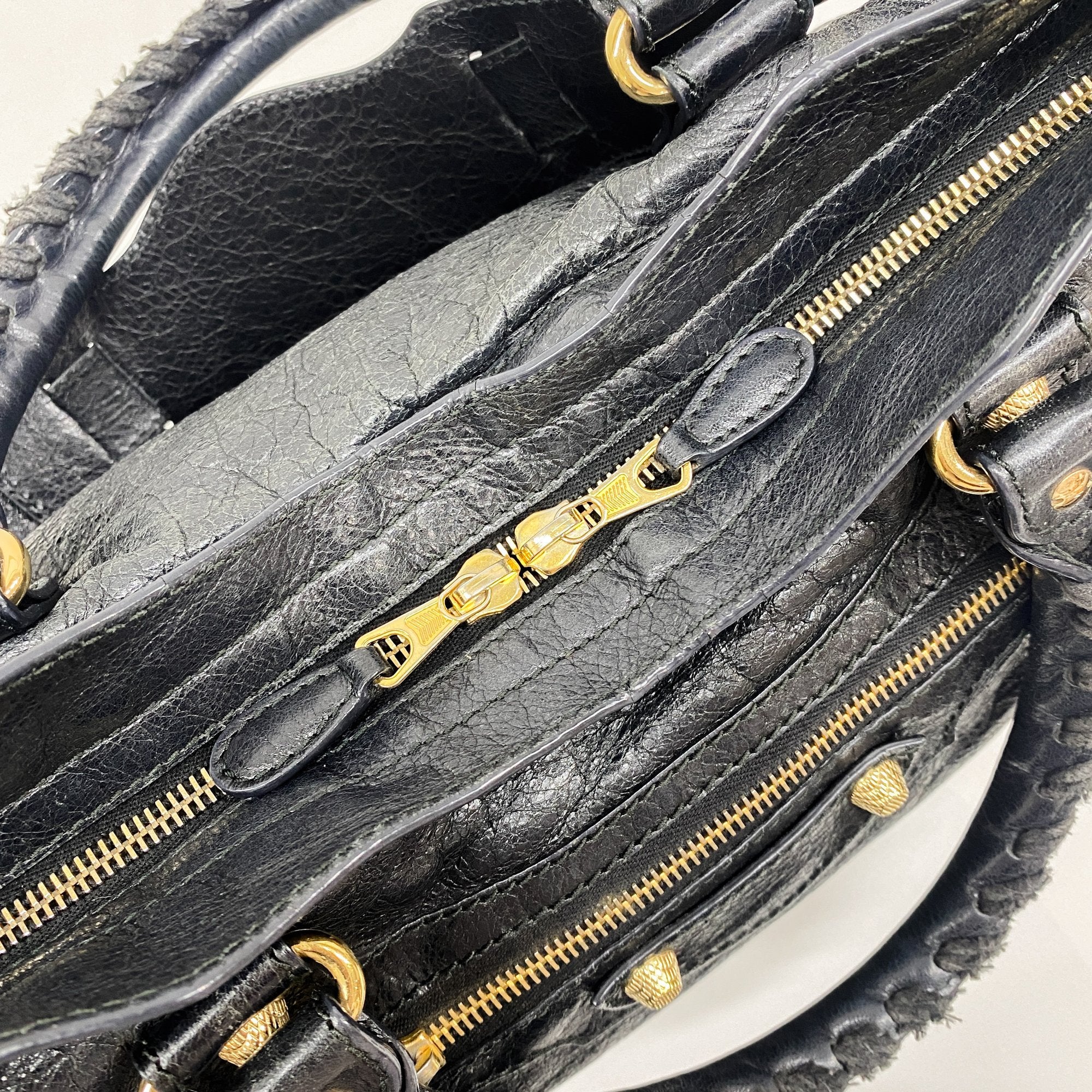 The City Black Leather Two Way Bag