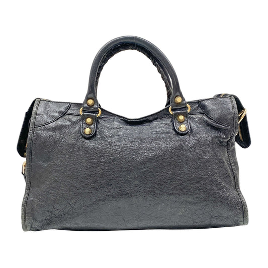 The City Black Leather Two Way Bag