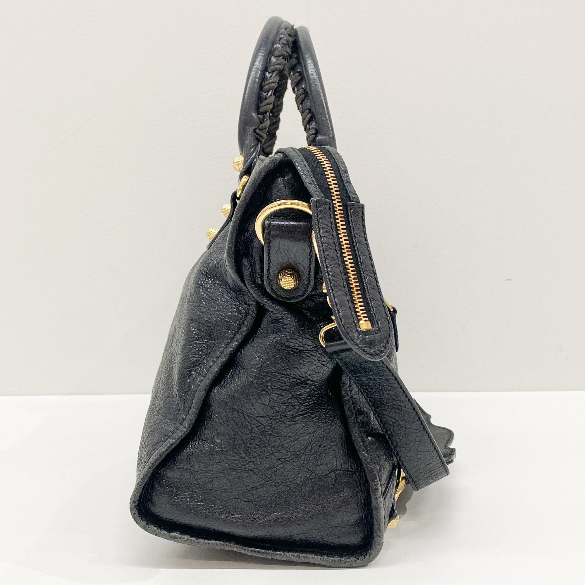 The City Black Leather Two Way Bag