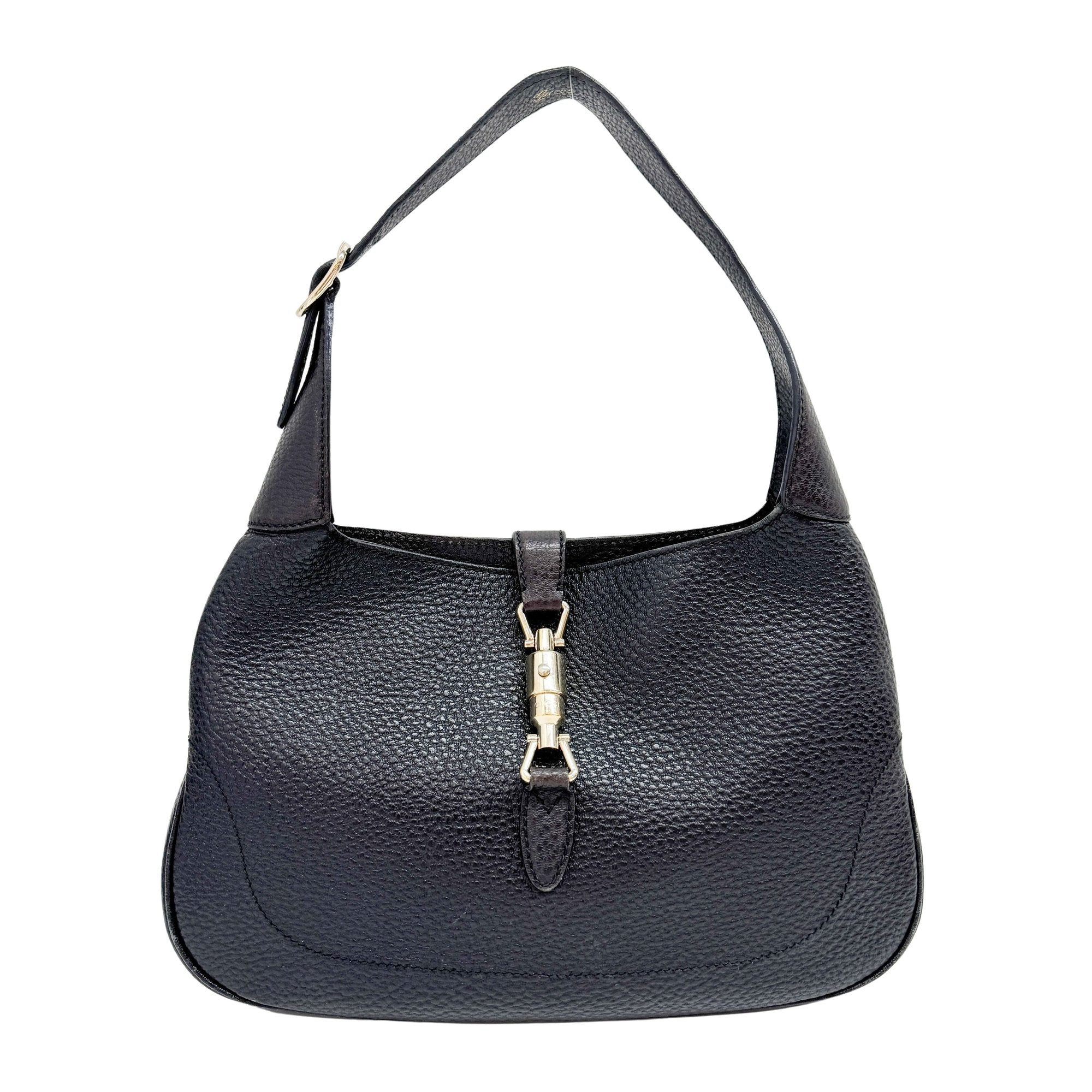 Jackie Black Leather Shoulder Bag