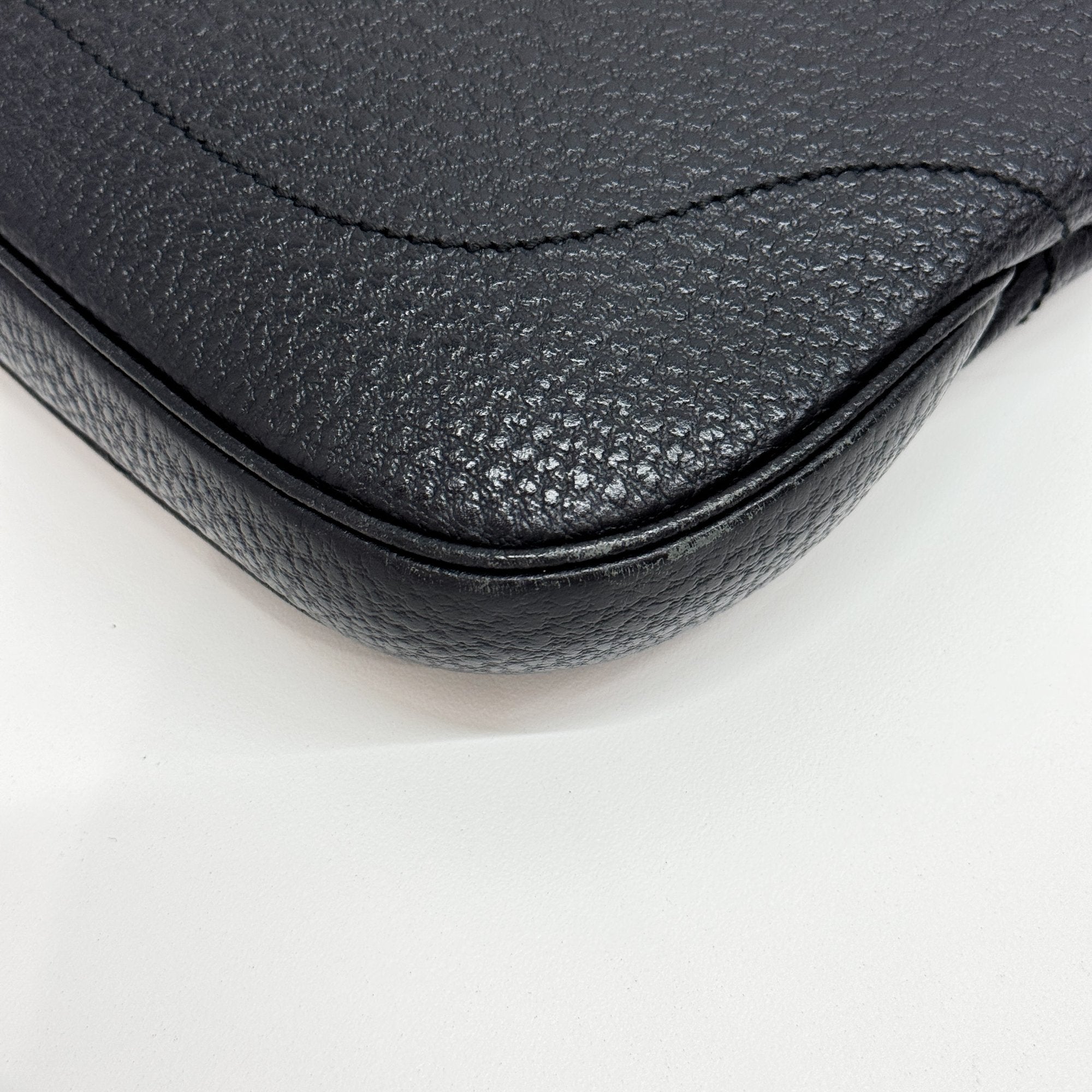 Jackie Black Leather Shoulder Bag