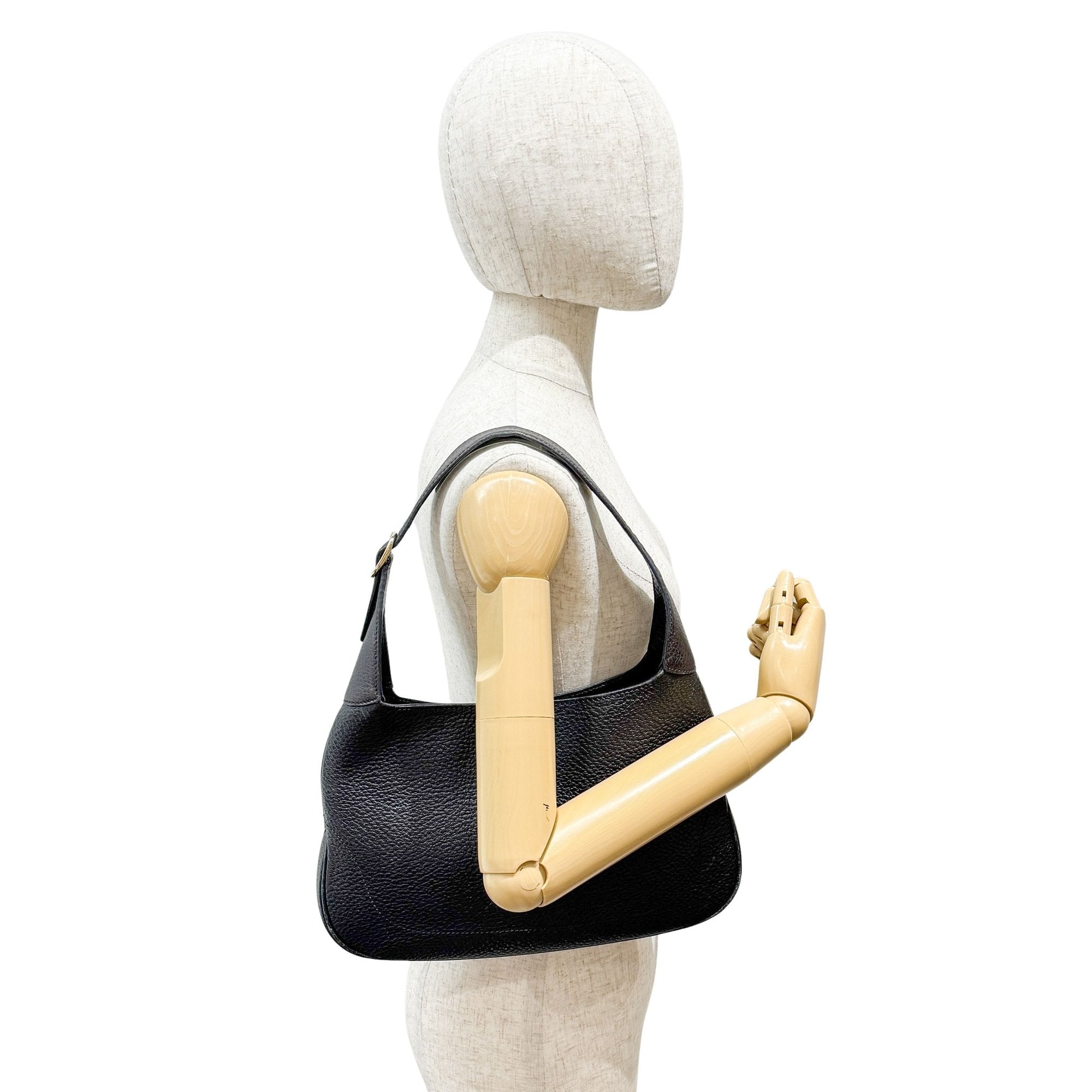 Jackie Black Leather Shoulder Bag