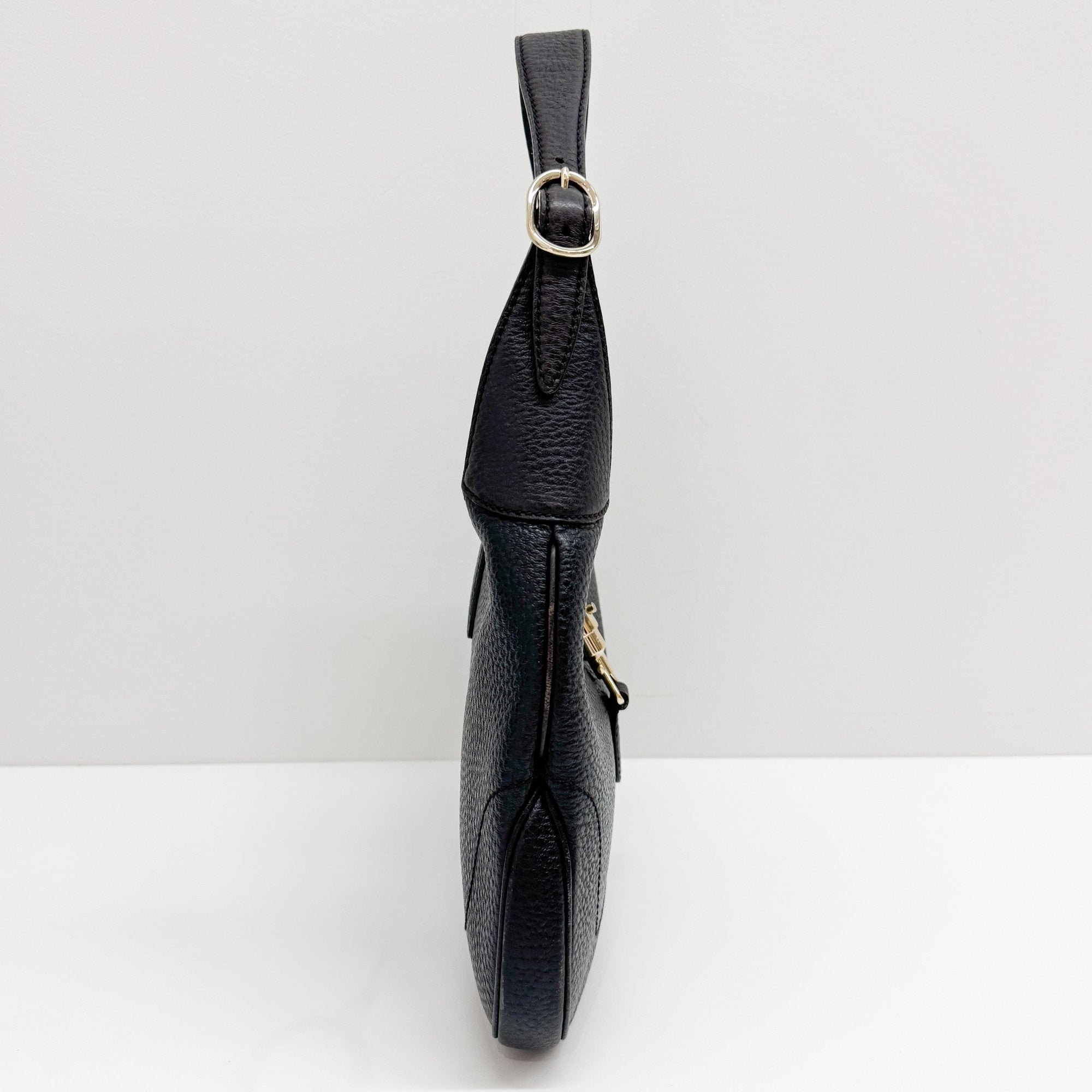 Jackie Black Leather Shoulder Bag