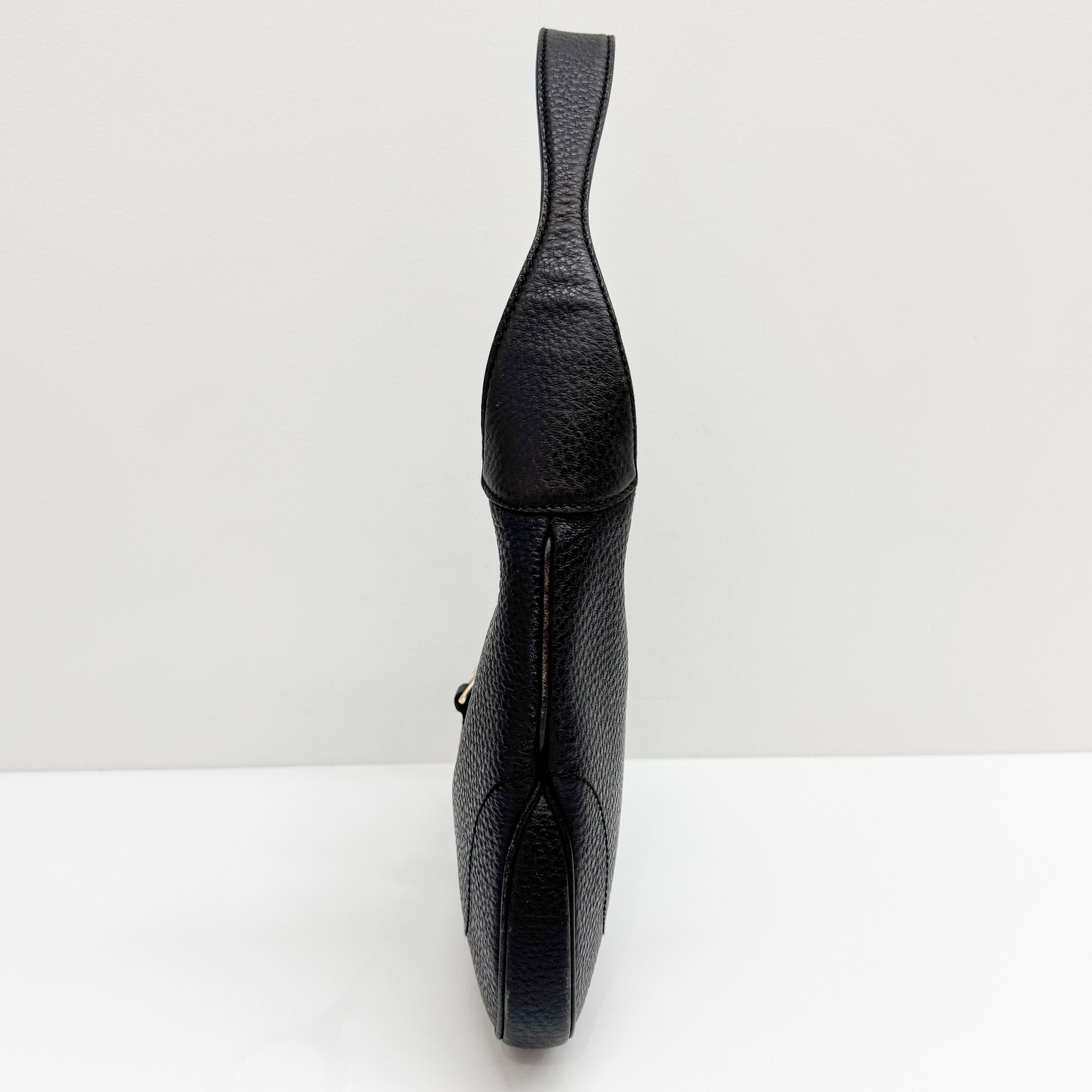 Jackie Black Leather Shoulder Bag