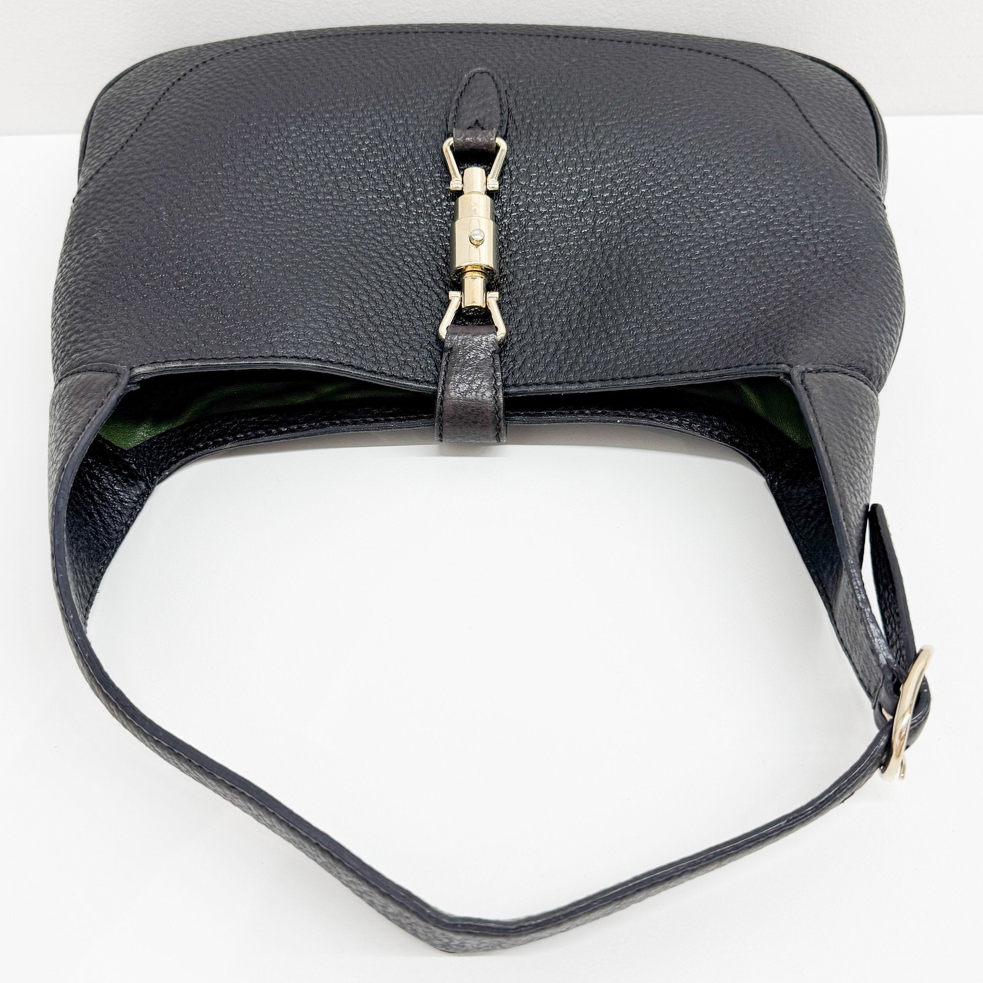 Jackie Black Leather Shoulder Bag