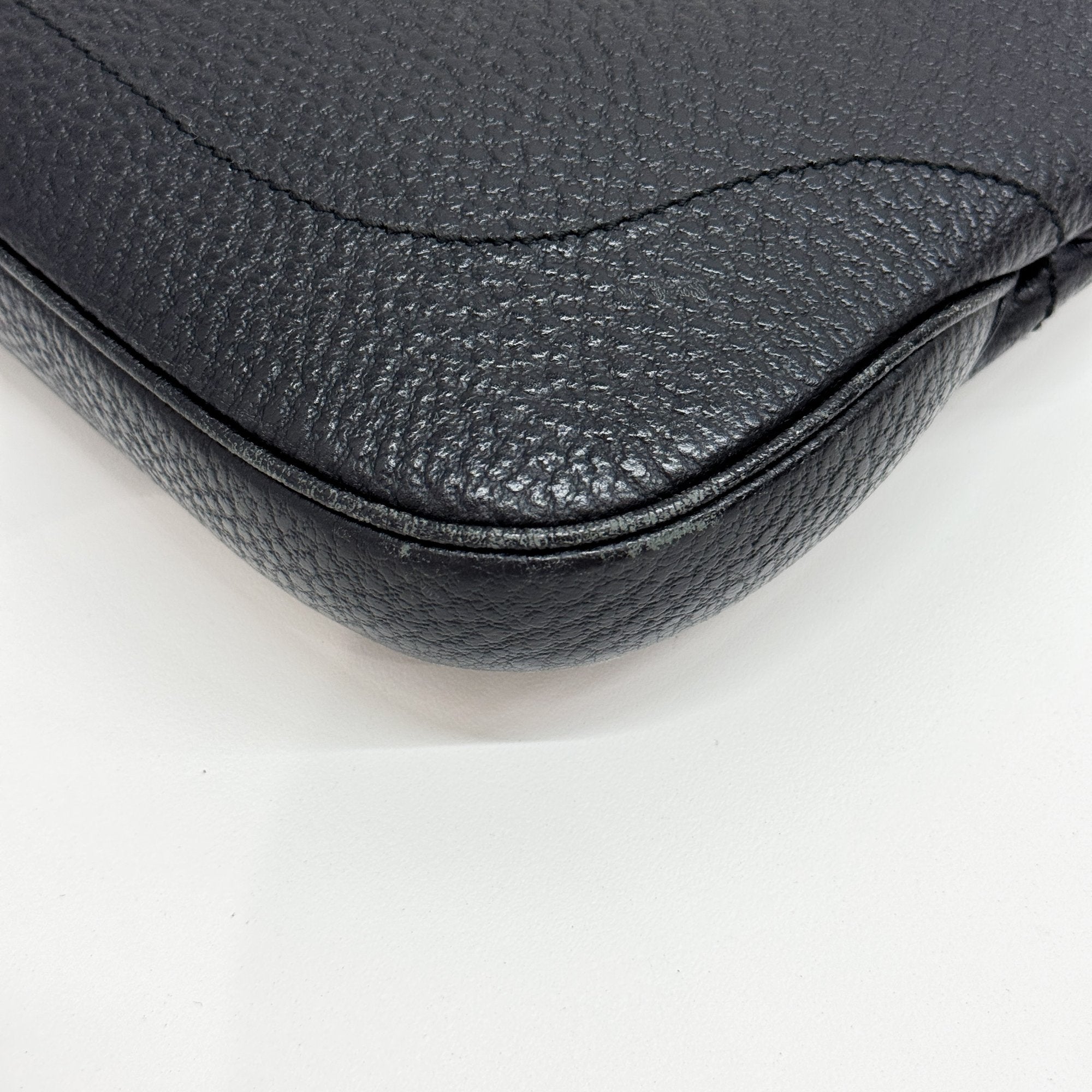 Jackie Black Leather Shoulder Bag
