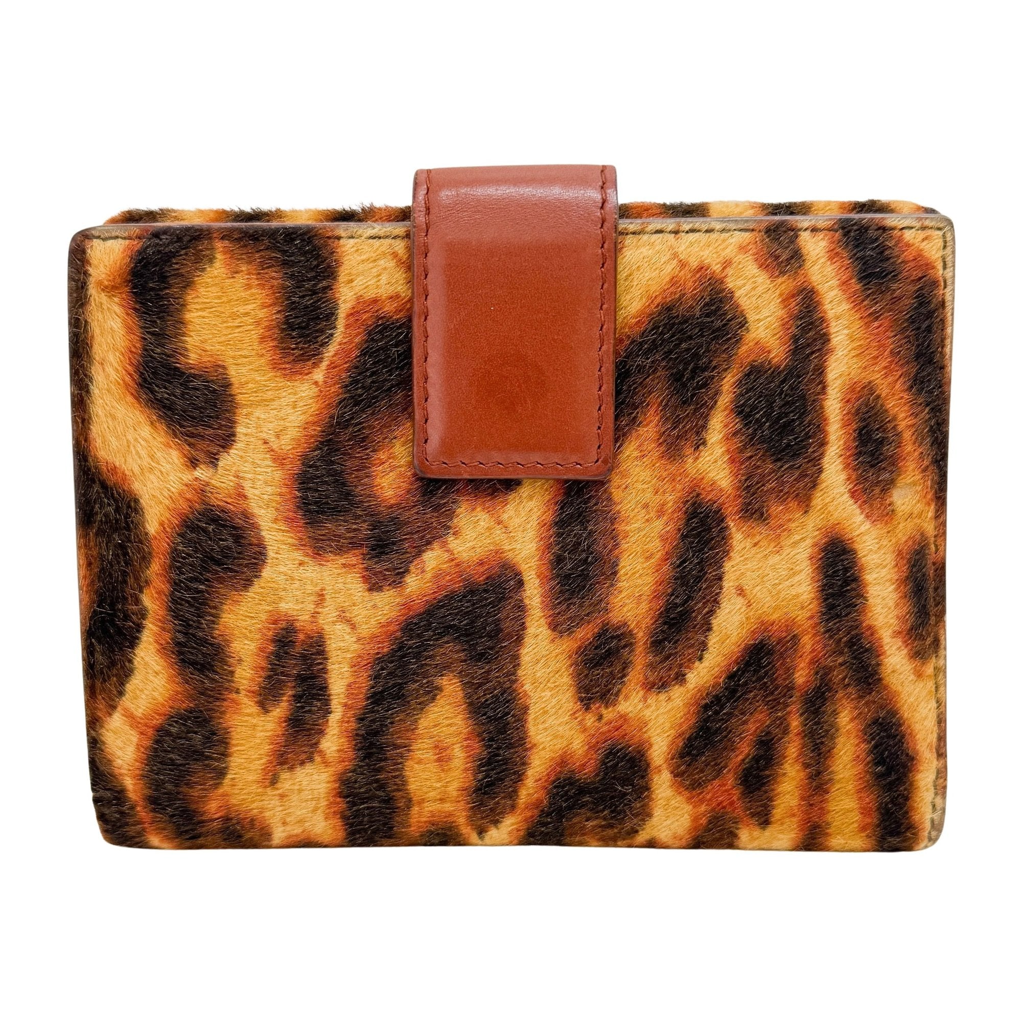 Brown Leopard Pony Hair Clutch Bag