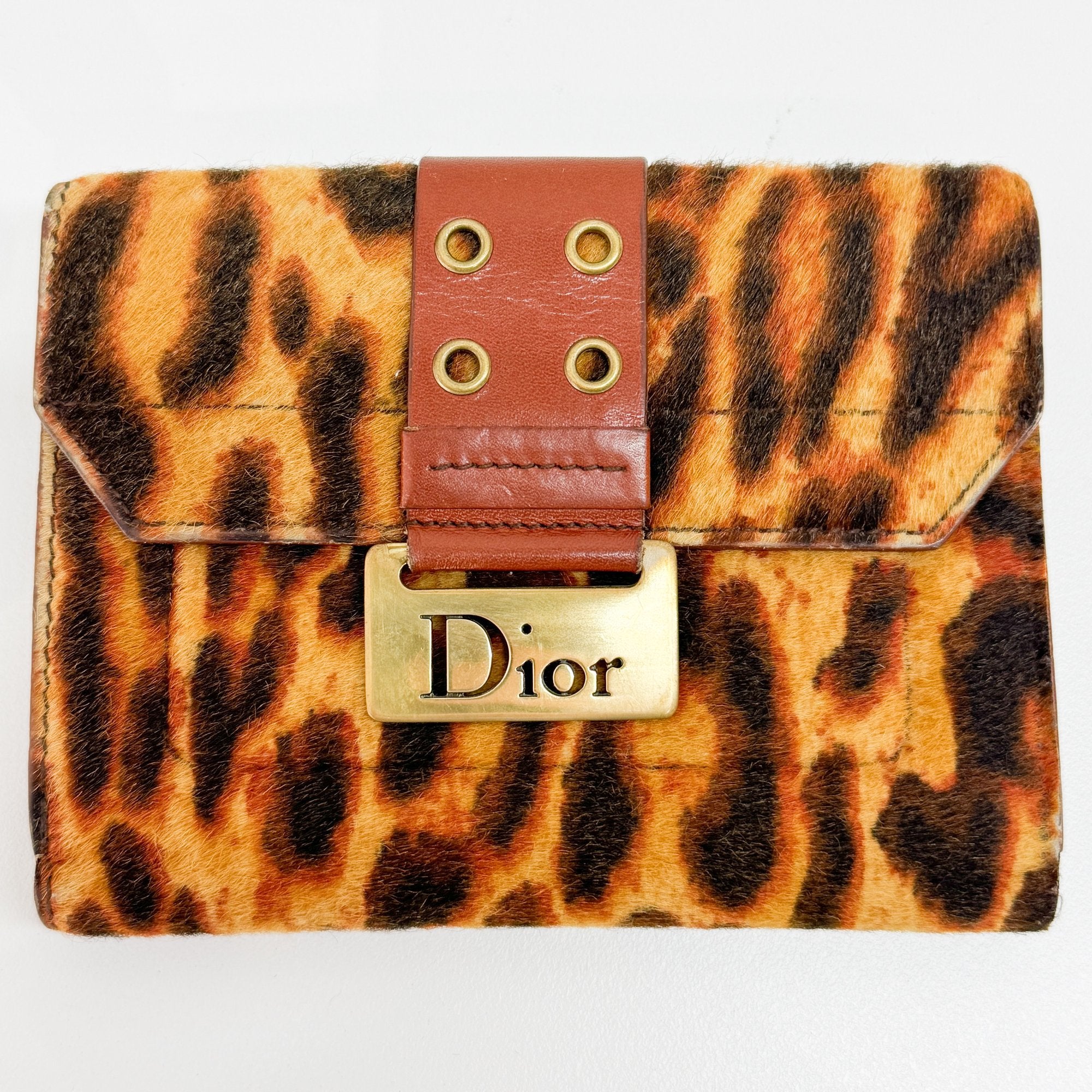 Brown Leopard Pony Hair Clutch Bag